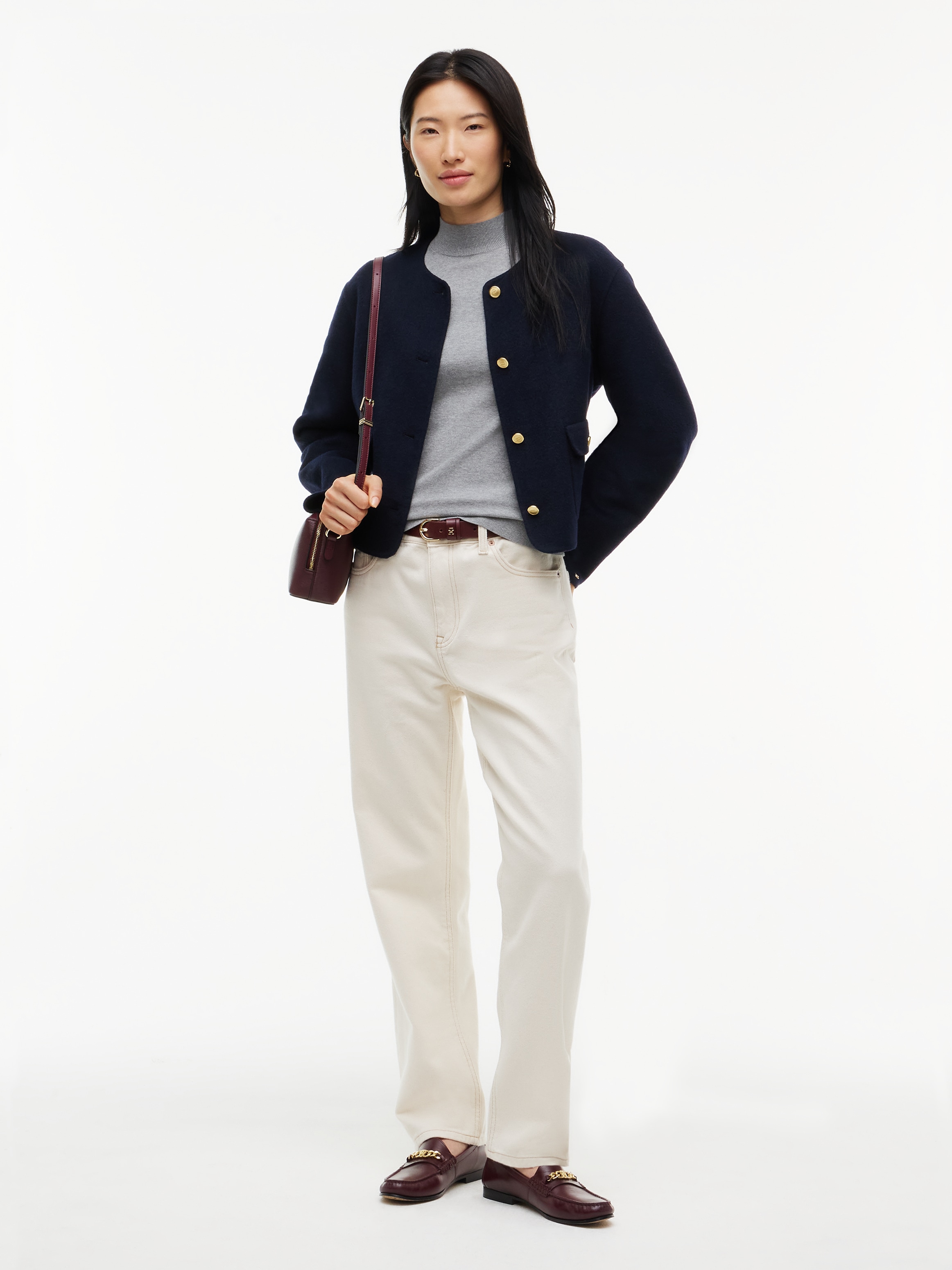 Tommy Hilfiger Strickpullover »COTTON JERSEY SLIM MK-NK SWT« Baumwollmischung, slim fit