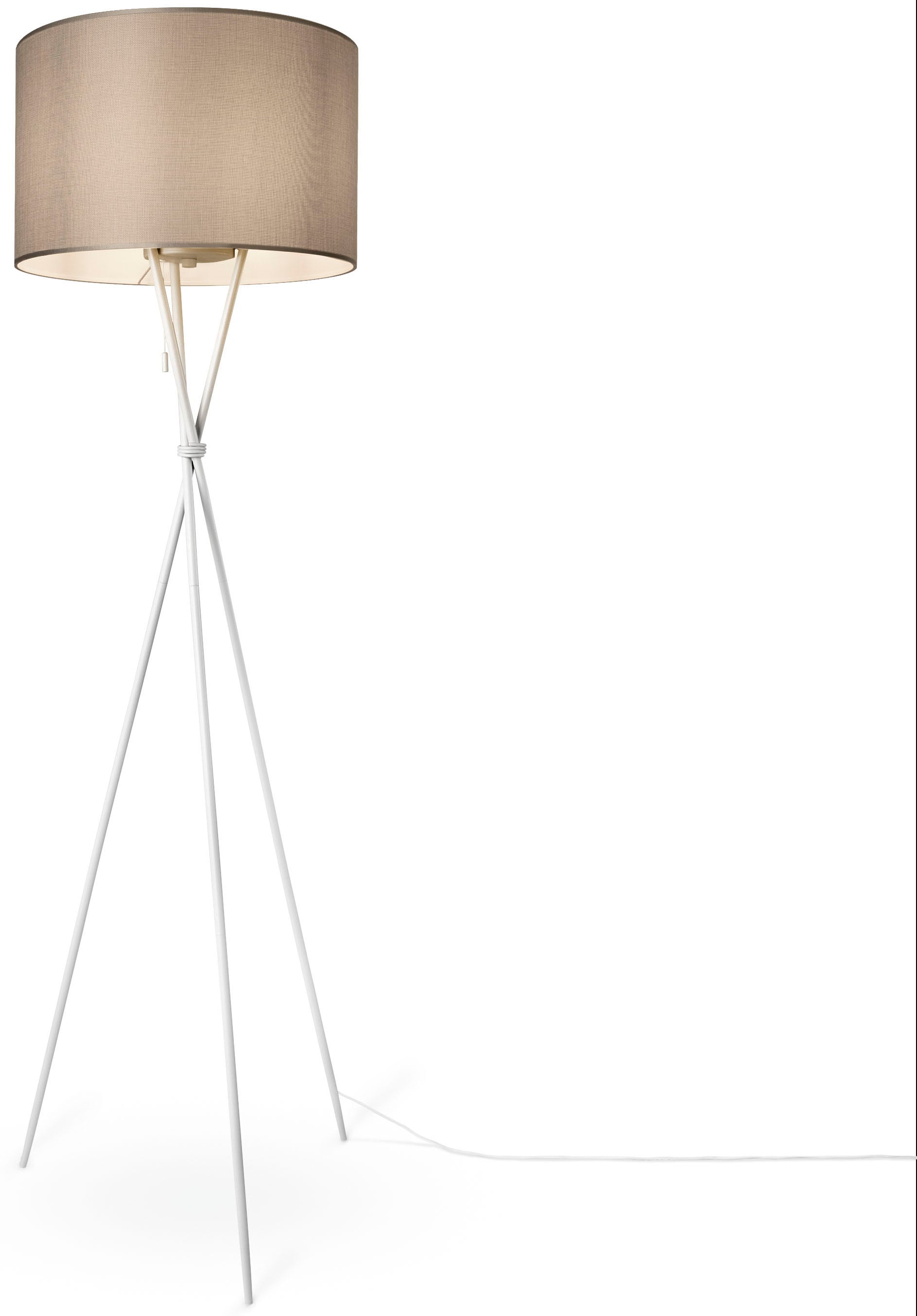 Paco Home Stehlampe »KATE bei Wohnzimmer COLOR«, Dreibein E27 OTTO Textil CANVAS online UNI Stoffschirmlampe Schirm Standleuchte