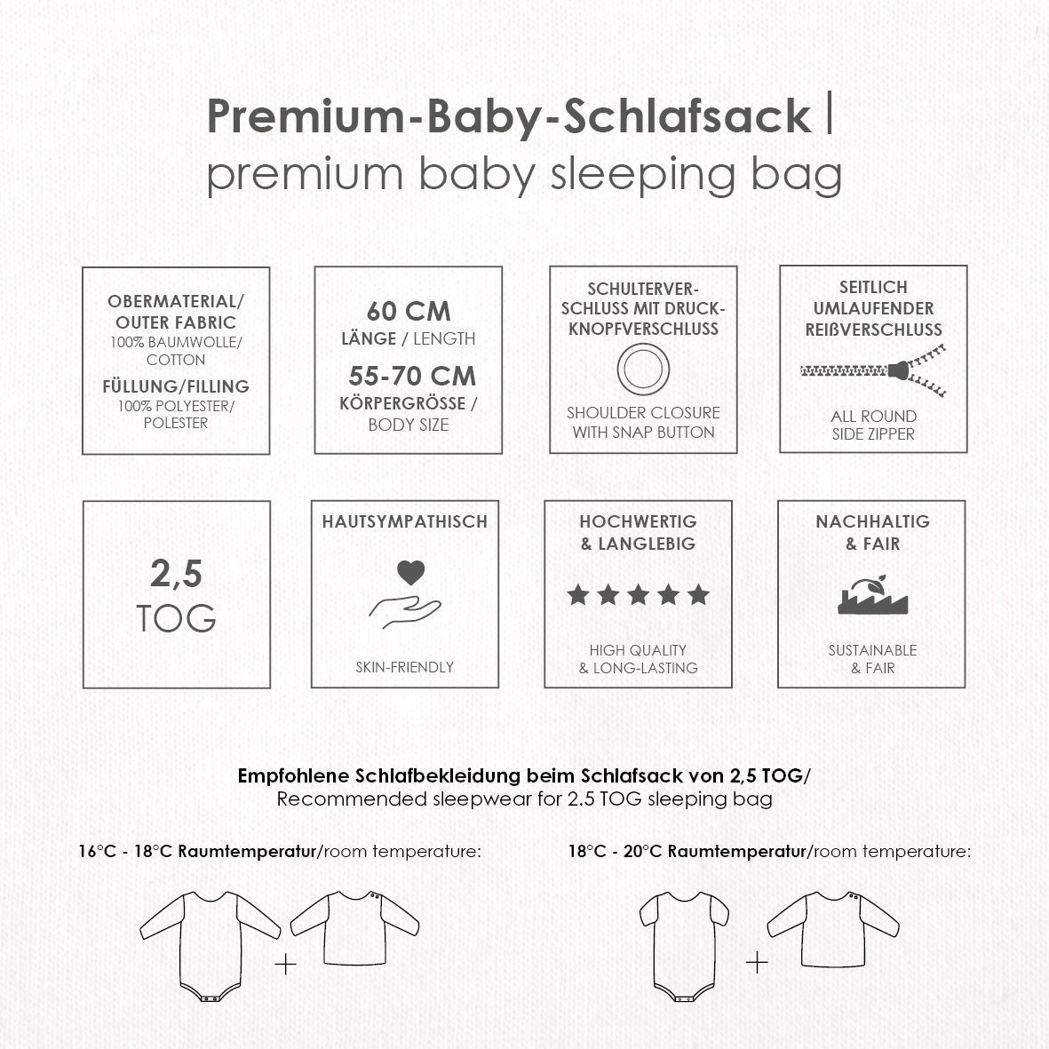 Baby Best Babyschlafsack »Little friends Baby-Schlafsack 70cm«