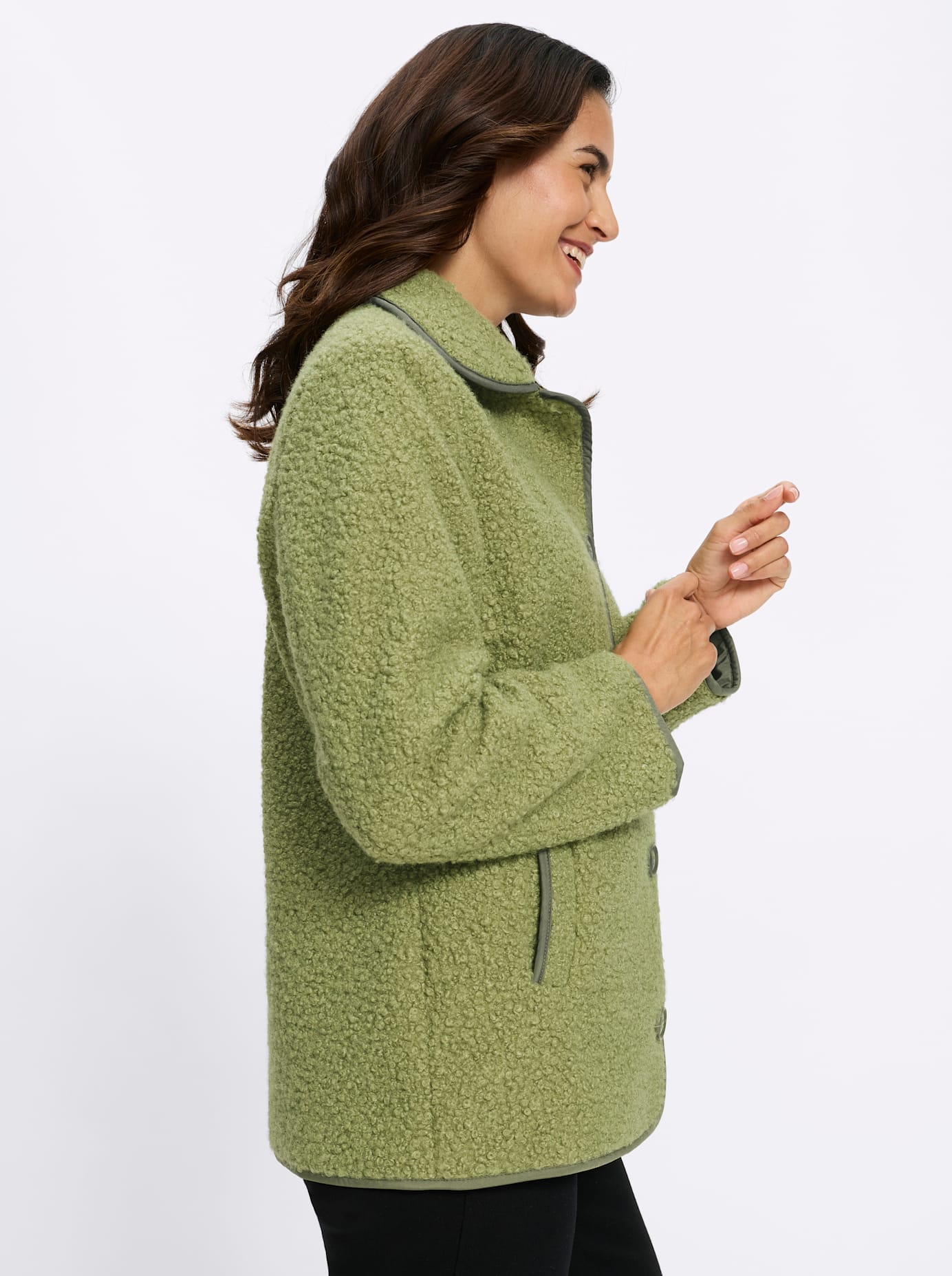 Inspirationen Bouclèjacke ohne Kapuze