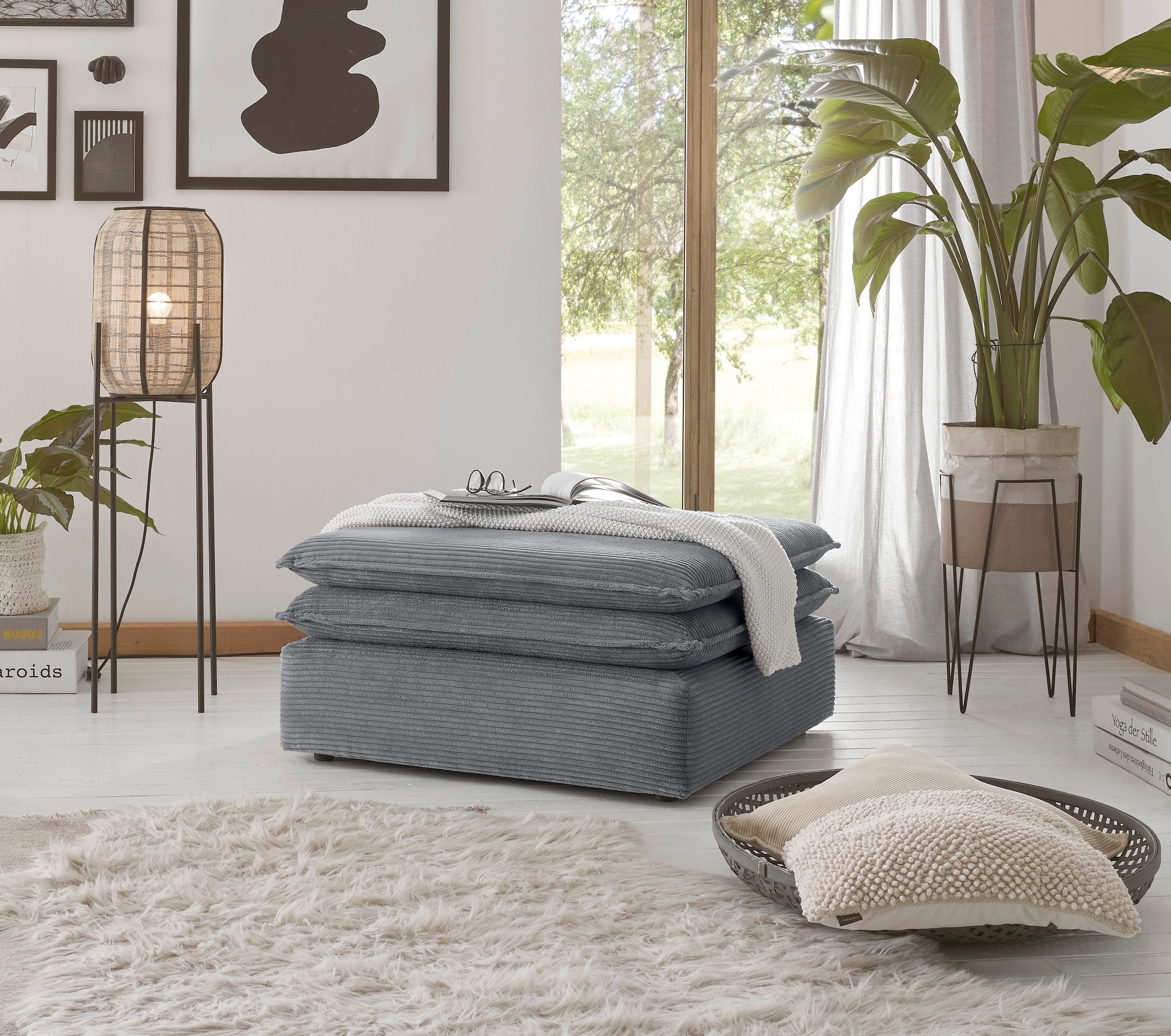 Places of Style Hocker »PIAGGE«, Hochwertiger Cord, passend zum Loveseat PIAGGE