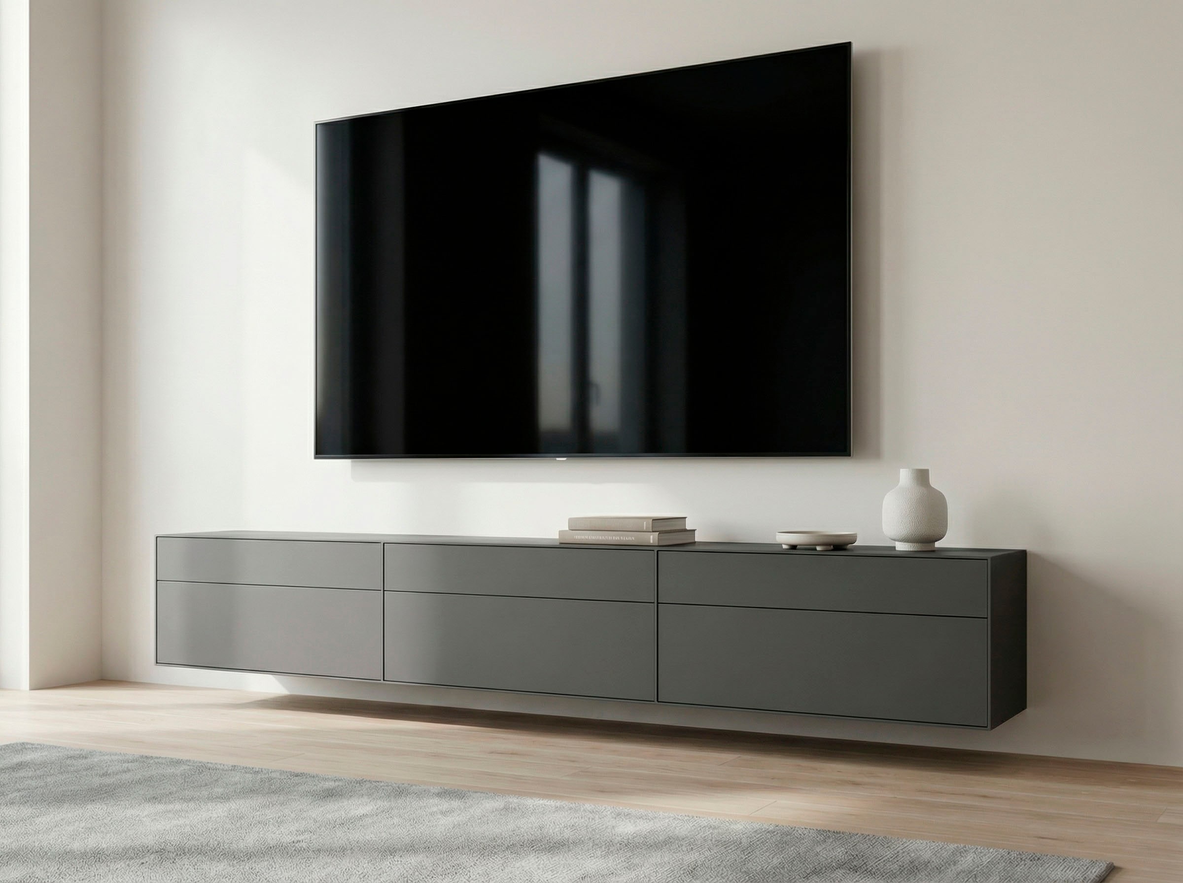 LeGer Home by Lena Gercke Lowboard »Essentials, TV-Board, TV-Kommode, TV-Schrank,  TV-Möbel« 3 Stk. tlg. Breite: 333 cm, UV lackiert, Push-to-open-Funktion