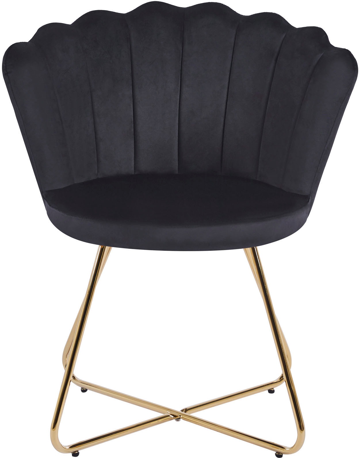 SalesFever Polsterstuhl »Komfortabler Stuhl im eleganten Design«, (Set), 2 St., Samt, Muschel-Design