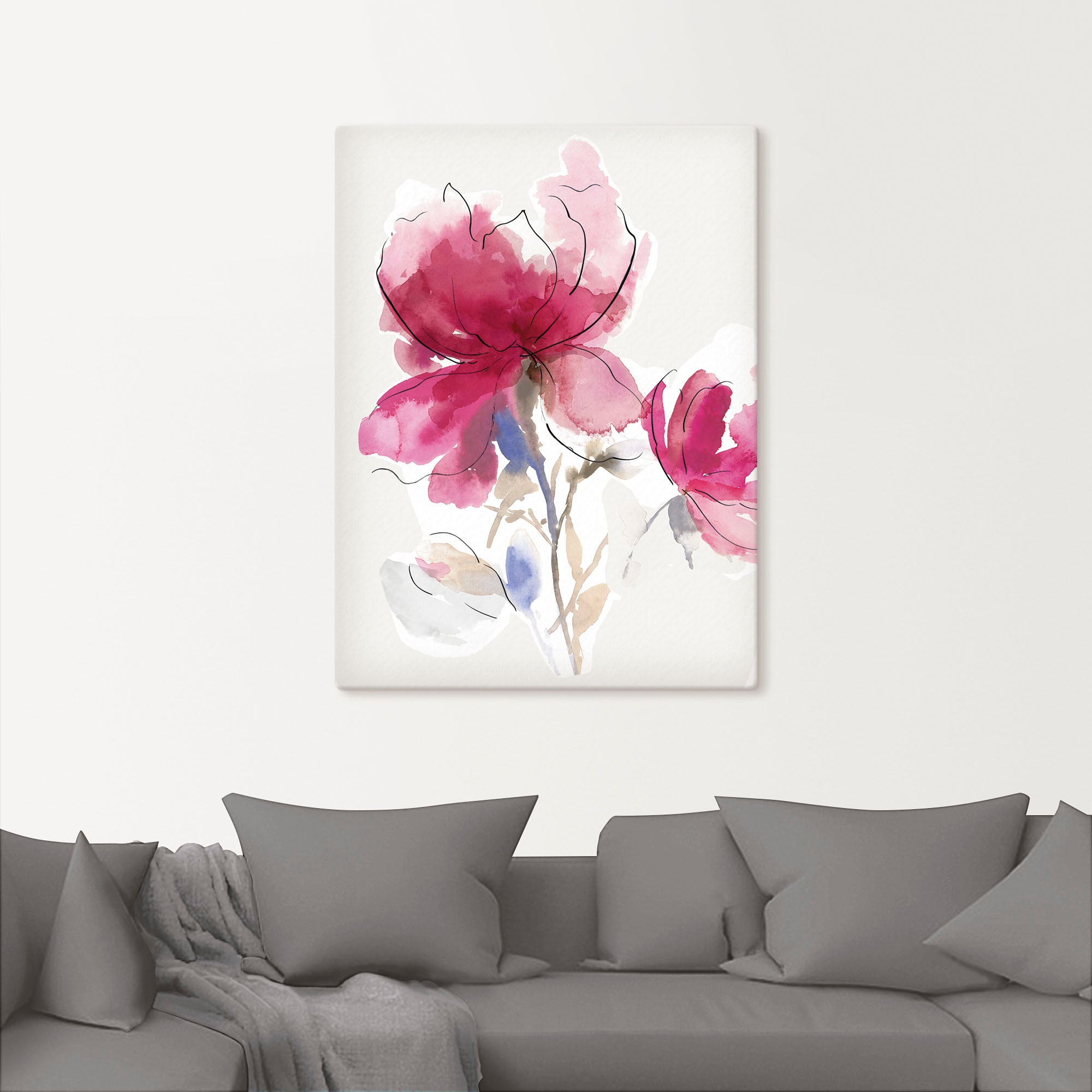 Artland Wandbild »Rosige Blüte I.«, Blumenbilder, (1 St.), als Alubild, Leinwandbild, Wandaufkleber oder Poster in versch. Größen