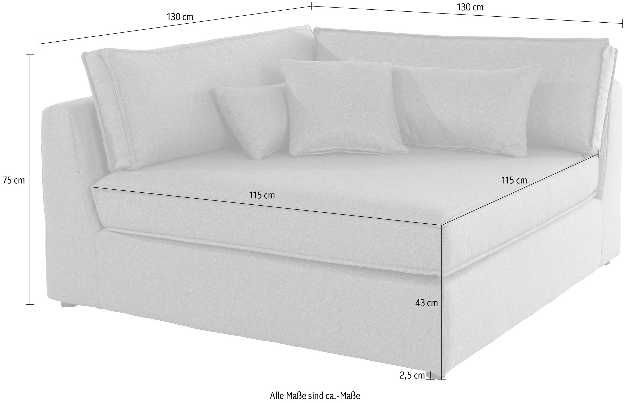LeGer Home by Lena Gercke Sofa-Eckelement »Joreen«, Teil eines Modulsofas, fester Sitzkomfort