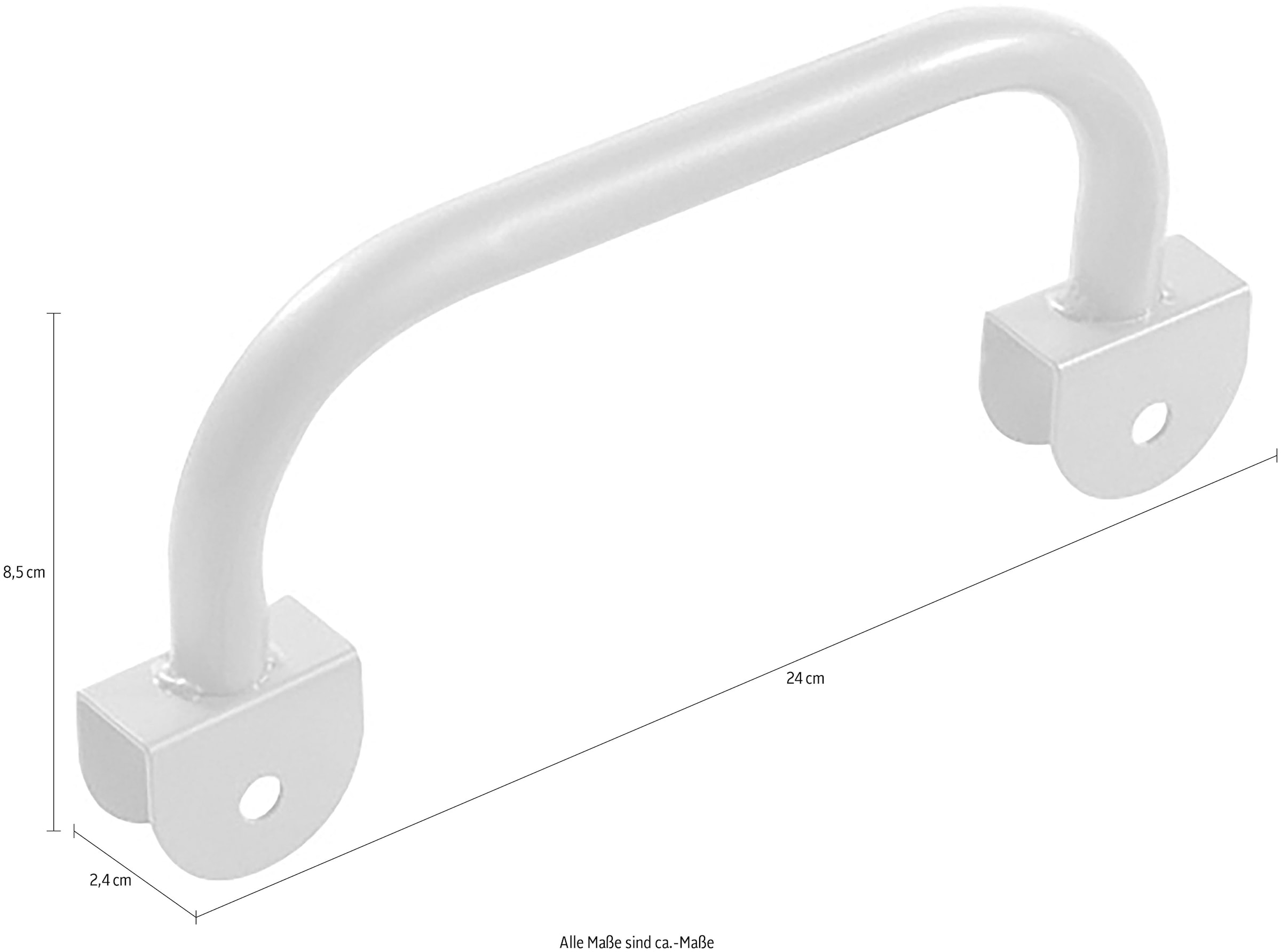 Vipack Bügelgriff »Pino, Metall-Haltegriffe zur nachträglichen Montage am Bett« B/H/T ca. 2,4x24x8,5cm, inkl. Anti-Rutsch Tape für die Stufen,  kann bei Betten der VIPACK Serie Pino an der Leiter montiert werden