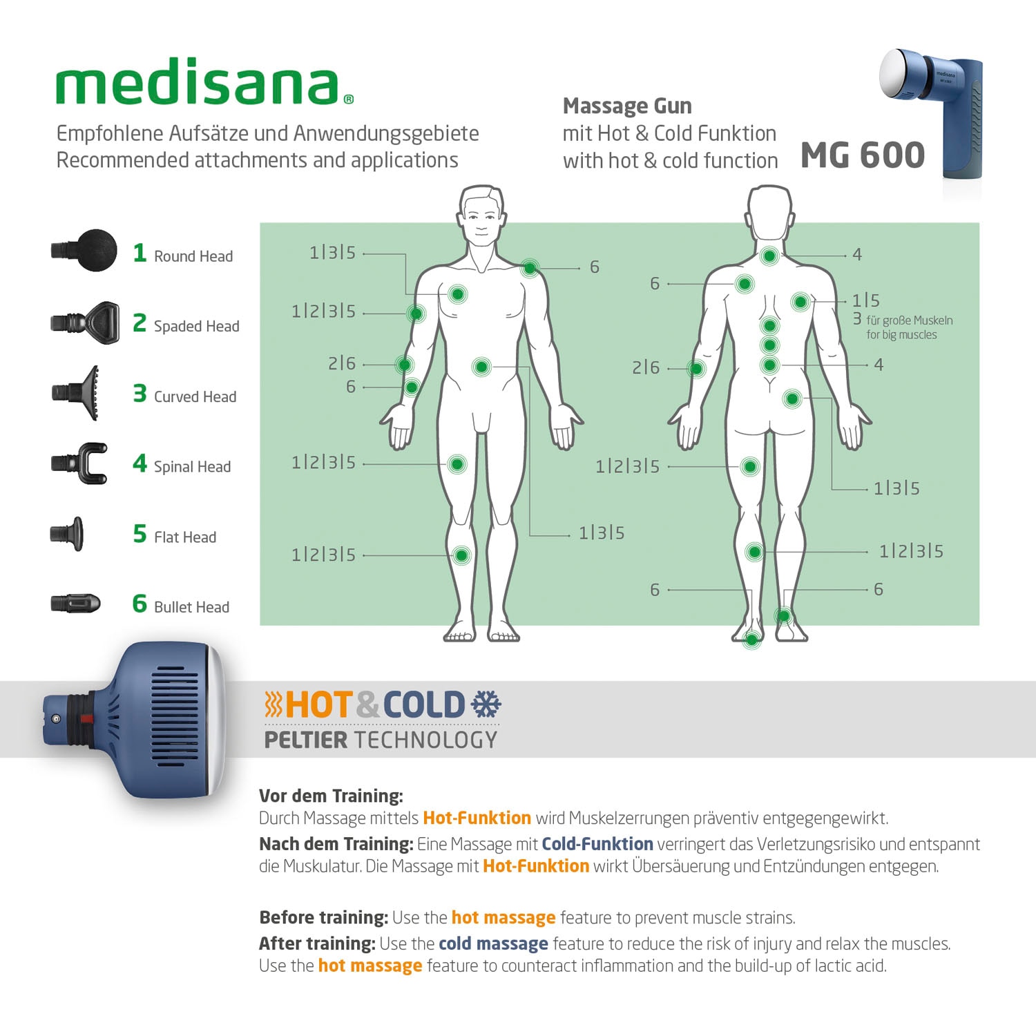 Medisana Massagepistole »MG 600«, mit Hot & Cold Funktion