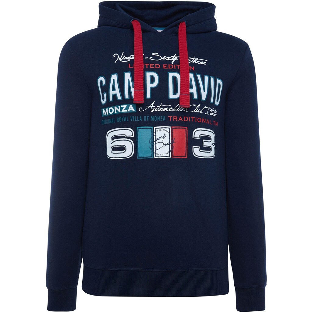 CAMP DAVID Kapuzensweatshirt, mit Rippbündchen an Ärmeln und Saum