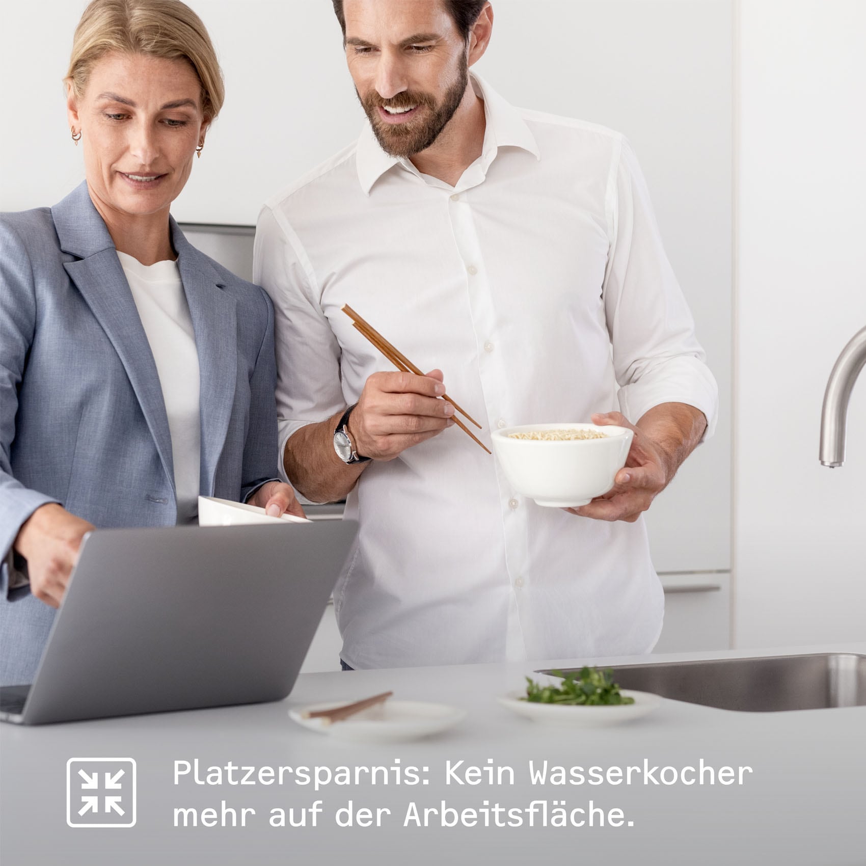 STIEBEL ELTRON Untertisch-Trinkwassersystem »Kochendwassergerät HOT 2.6 N Premium + 3in1 b gebürstet« Set mit Heißwassergerät und speziellem Wasserhahn für die Küche