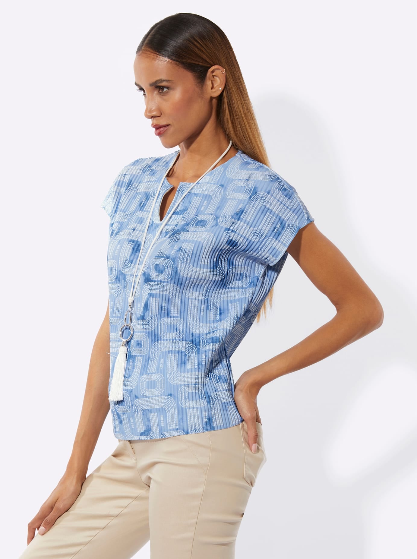 creation L Kurzarmshirt »Plissee-Shirt«, 1 tlg.
