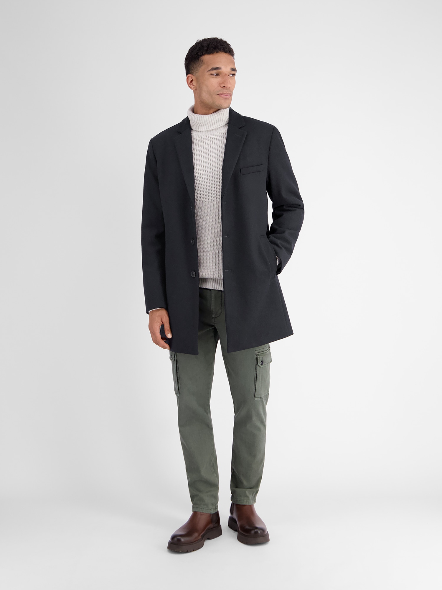 LERROS Langjacke »LERROS Eleganter Mantel mit Reverskragen und Wollanteil«, ohne Kapuze, Keine Angabe