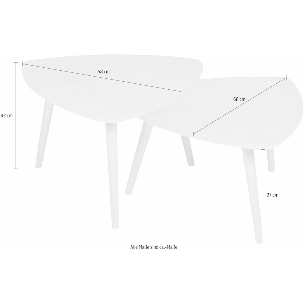 PRO Line Satztisch, (Set), Massivholz Buche, Platte Holz, Couchtische in unterschiedlichen Höhen