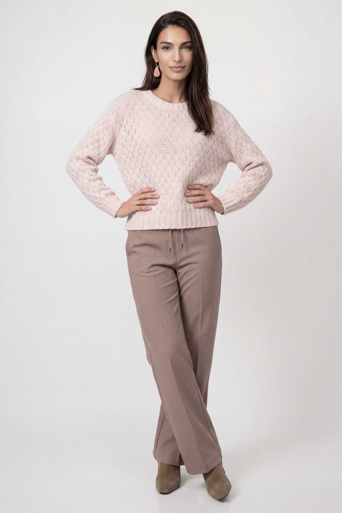 Monari Strickpullover »Pullover Lurex« Regular fit mit Rundhalsausschnitt