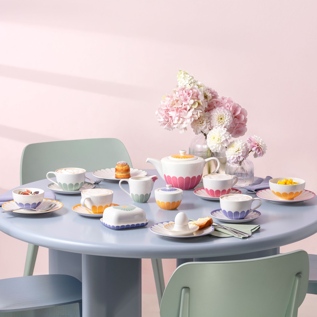 Villeroy & Boch Tasse »Cappuccinotassen Fleur Couleur 300 ml 6er Set« Spülmaschinenfest, Mikrowellensicher