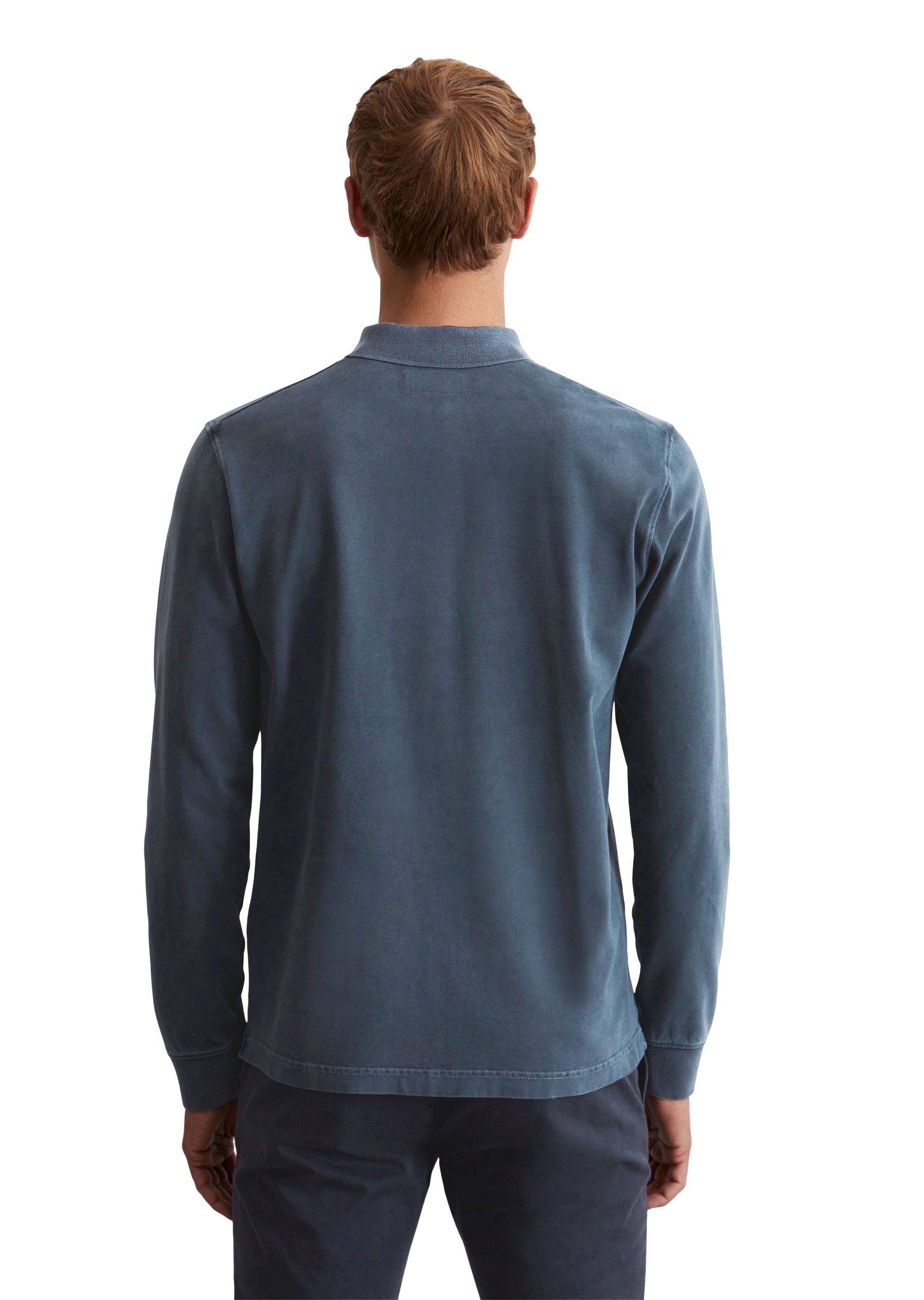 Marc O'Polo Langarm-Poloshirt im Washed-Look