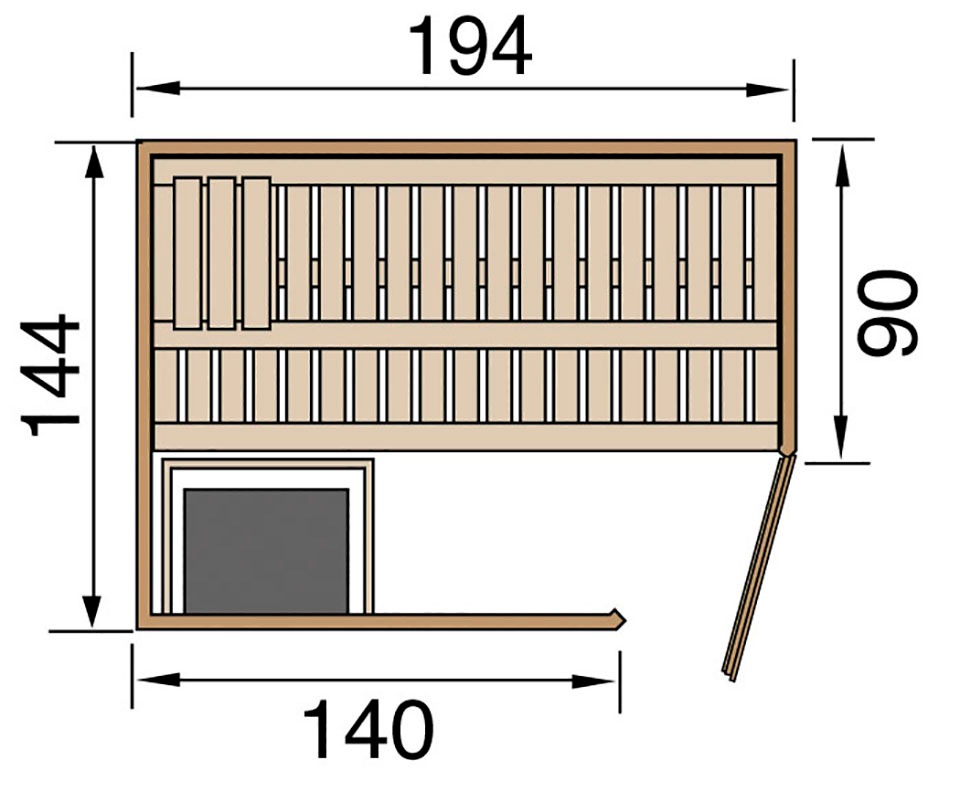 weka Sauna »Varberg«, 7,5 kW-Ofen mit digitaler Steuerung