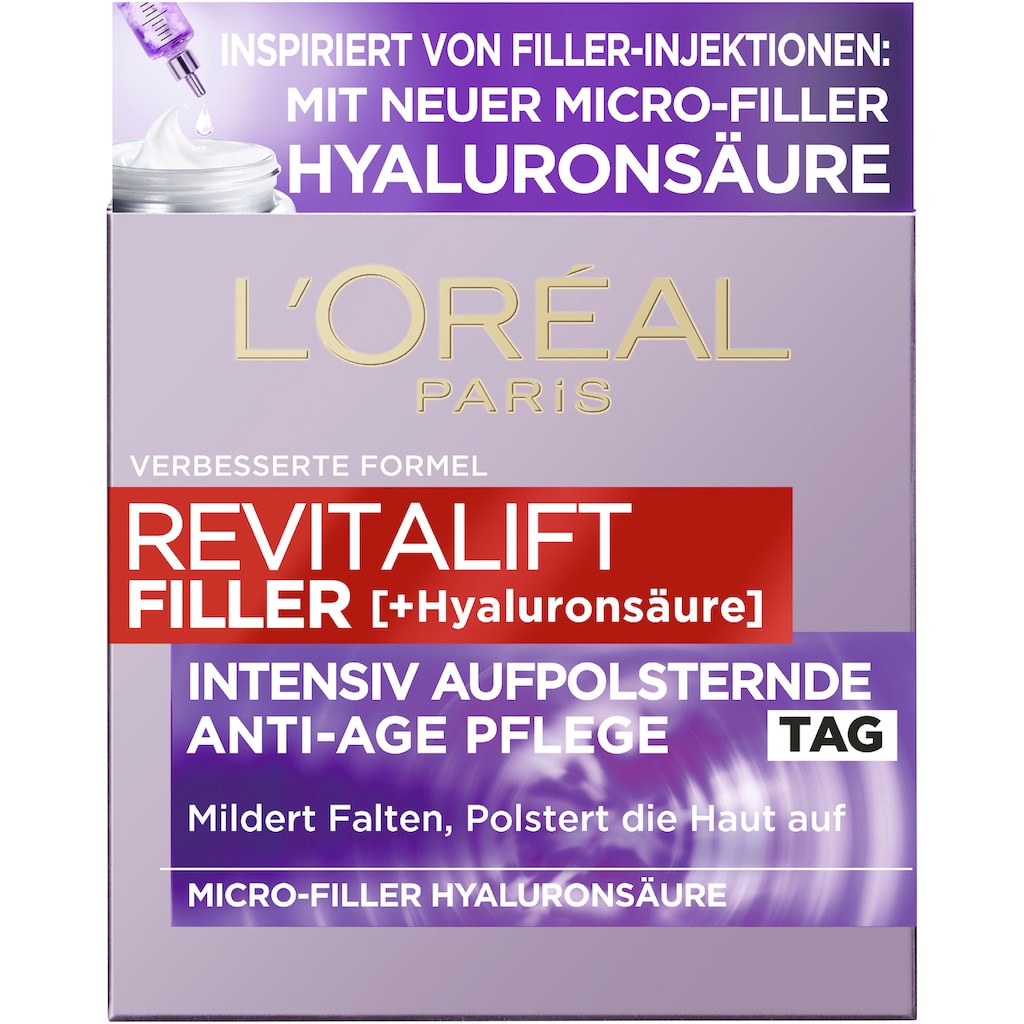 L'ORÉAL PARIS Anti-Aging-Creme »RevitaLift Filler Tag«, mit hochkonzentrierter Hyaluronsäure