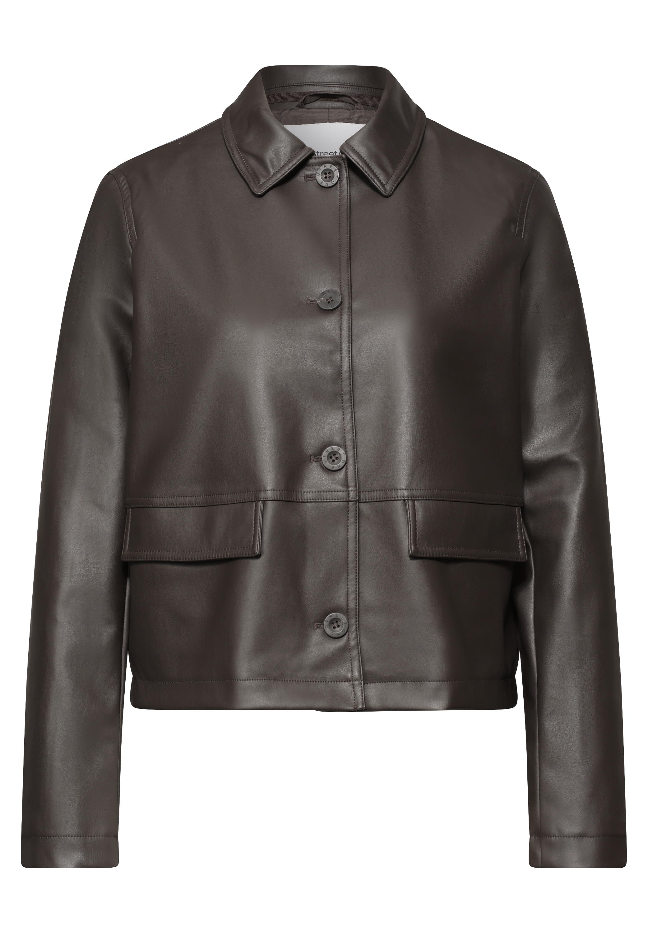 STREET ONE Blouson ohne Kapuze im Leder-Look mit Knöpfen