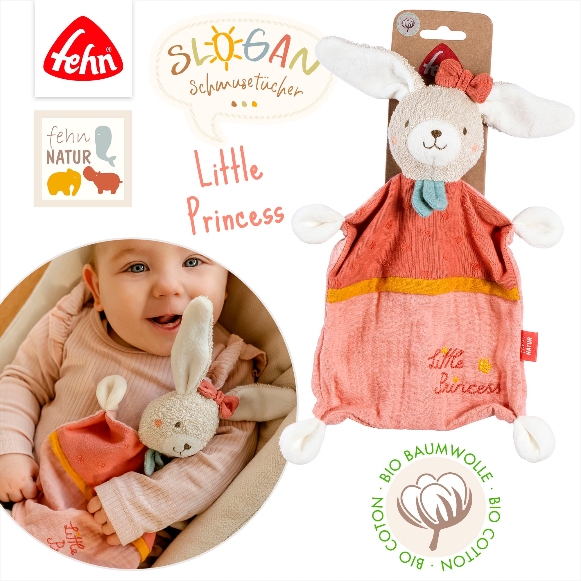 Fehn Schmusetuch »fehnNATUR, Hase "Princess"«
