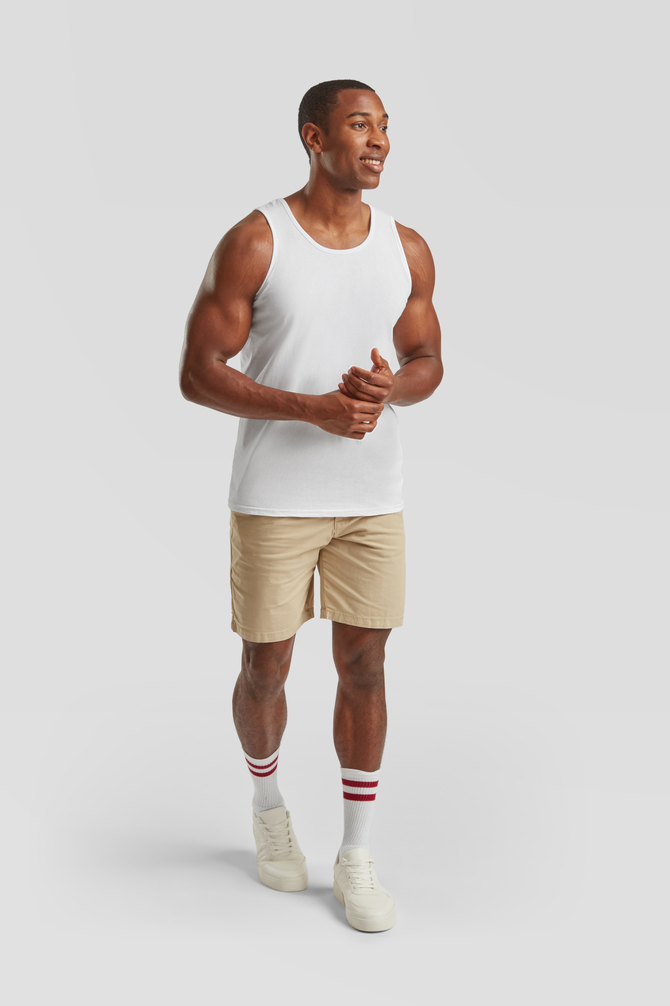 Fruit of the Loom Tanktop, (Packung, 5 tlg.), aus reiner Baumwolle, Rundhals