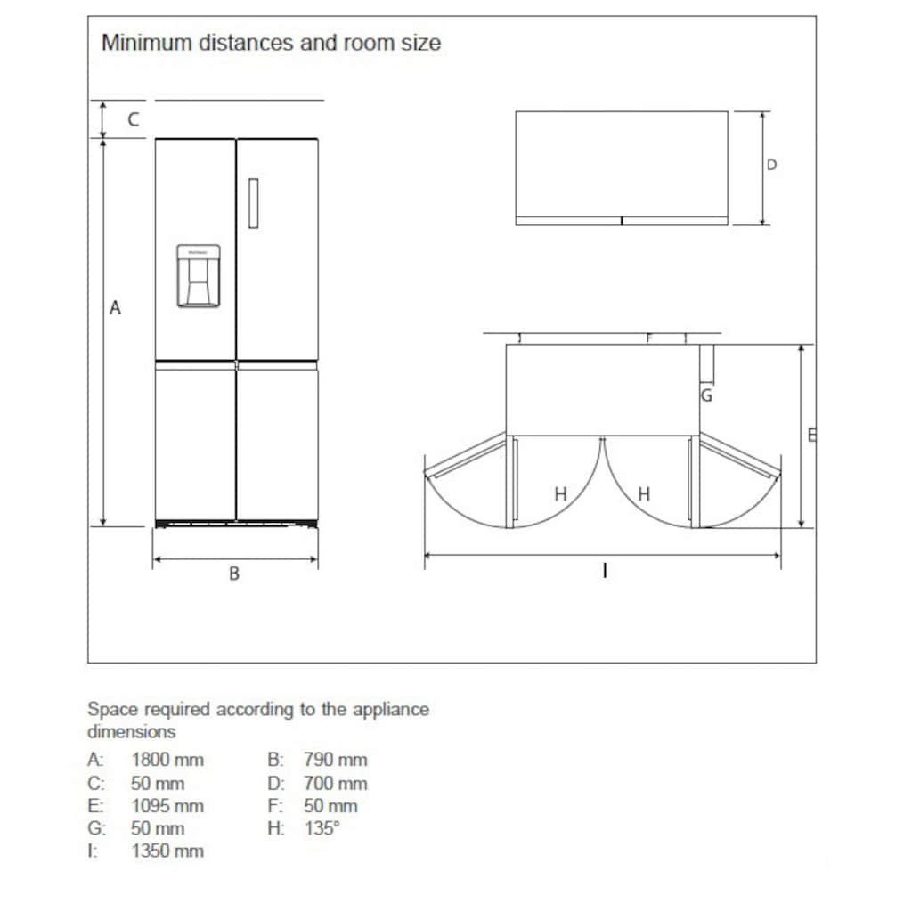 Hanseatic Multi Door »HCDB18080DWDI«, HCDB18080DWDI, 180 cm hoch, 79 cm breit