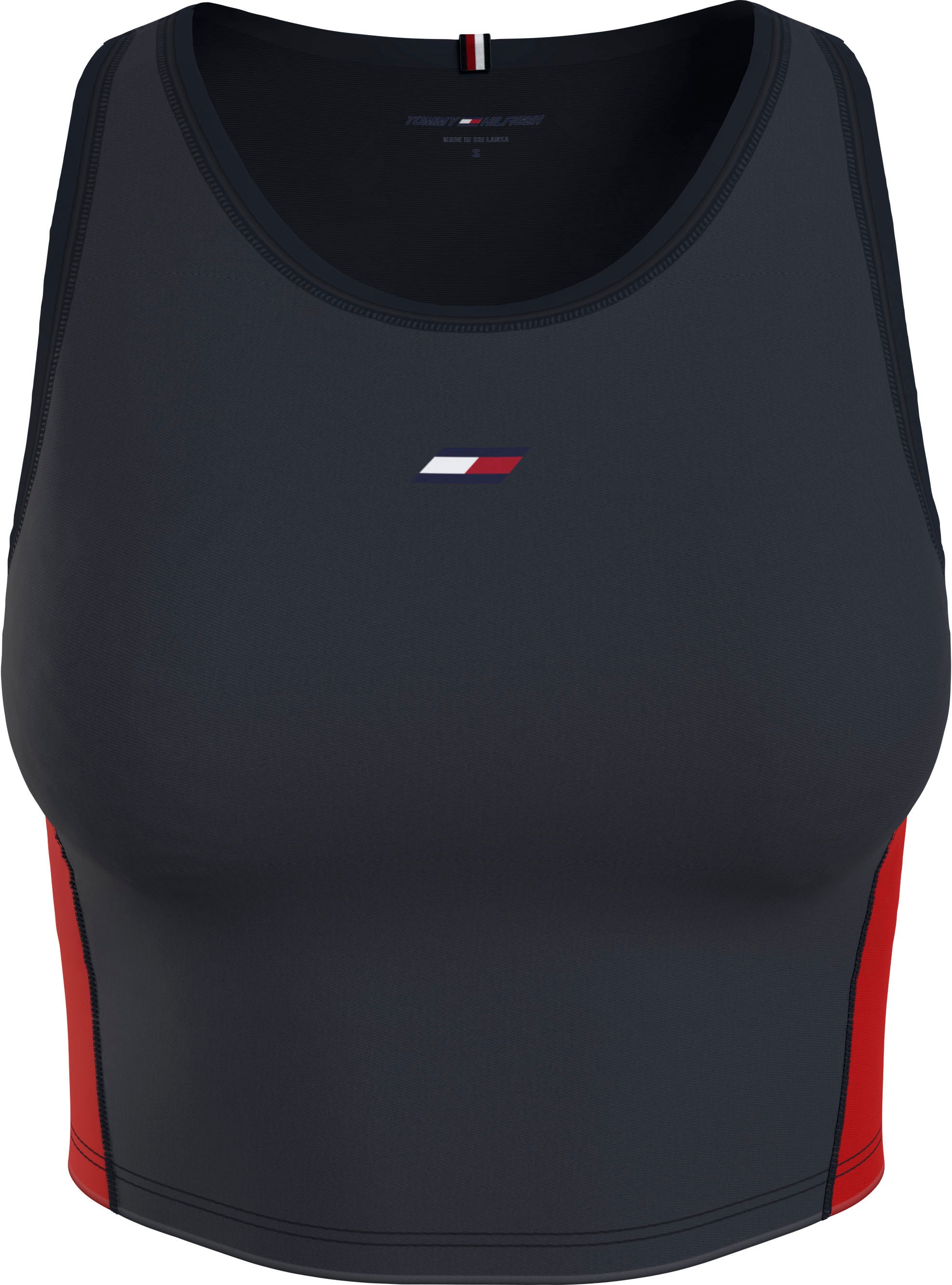 Tommy Hilfiger Sport Curve Tanktop »CRV SLIM 2IN1 CROP TANK TOP«, mit Tommy Hilfiger Sport Logo-Flag & kontrastfarbenen Streifen