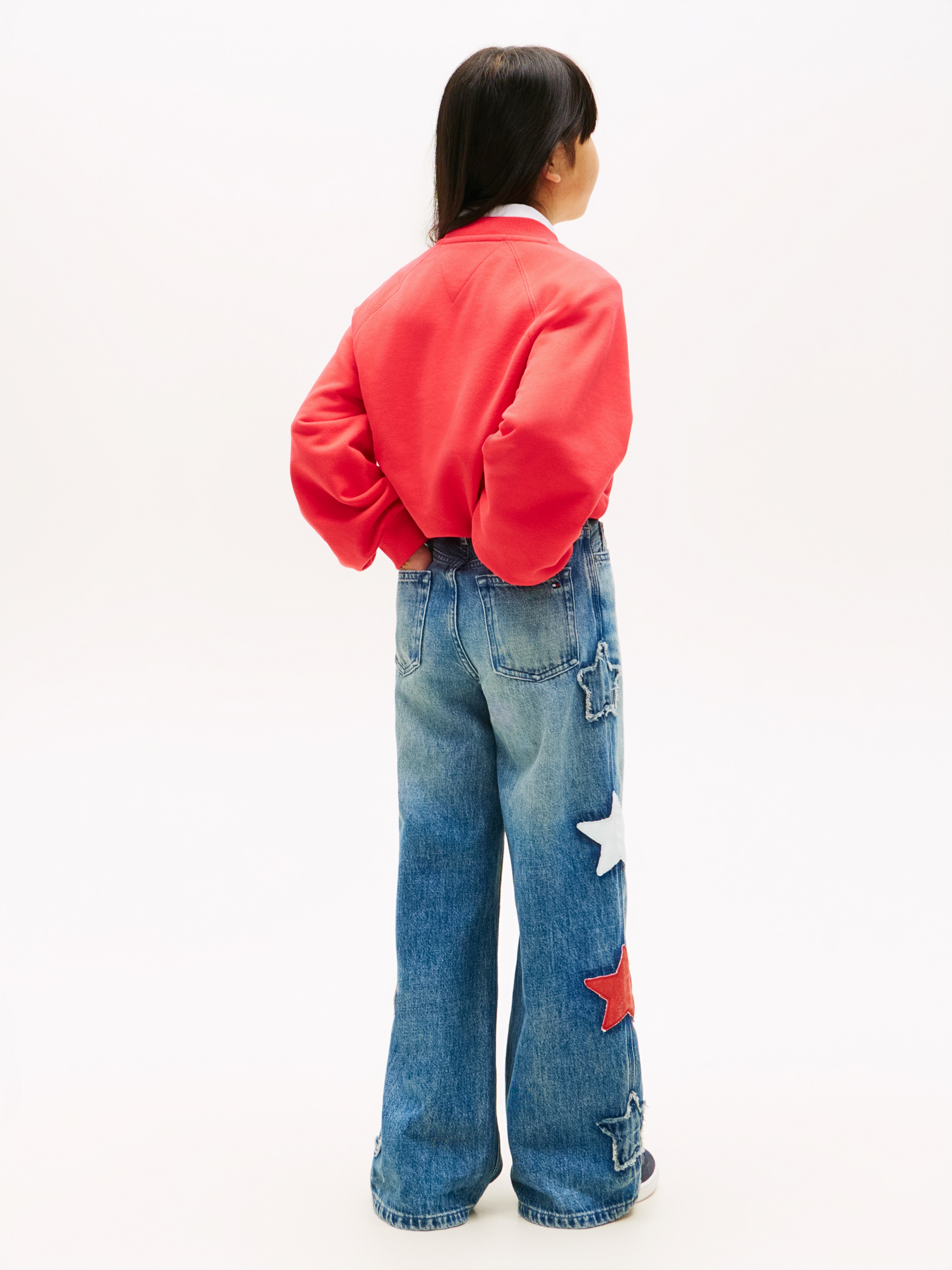 Tommy Hilfiger Sweatshirt »TOMMY WAVE FLAG CREWNECK«, Kinder bis 16 Jahre, verdeckter Saum, relaxed fit
