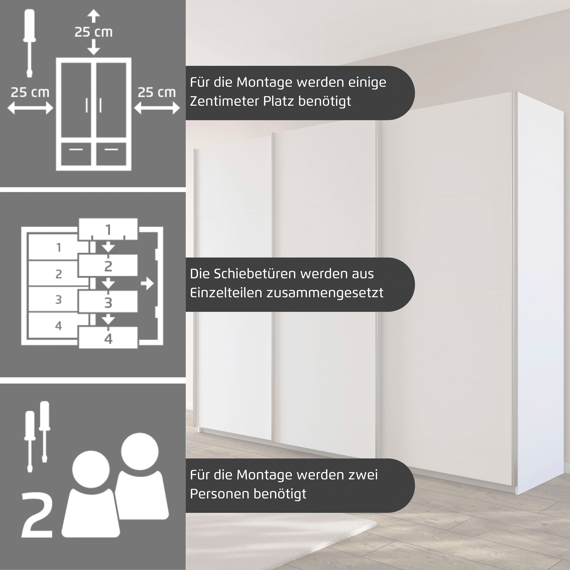 rauch Schwebetürenschrank »Kleiderschrank Schrank Garderobe AGORDO«, (in zwei Griff-Farben), Top Innenausstattung, in 4 Breiten und 2 Höhen MADE IN GERMANY