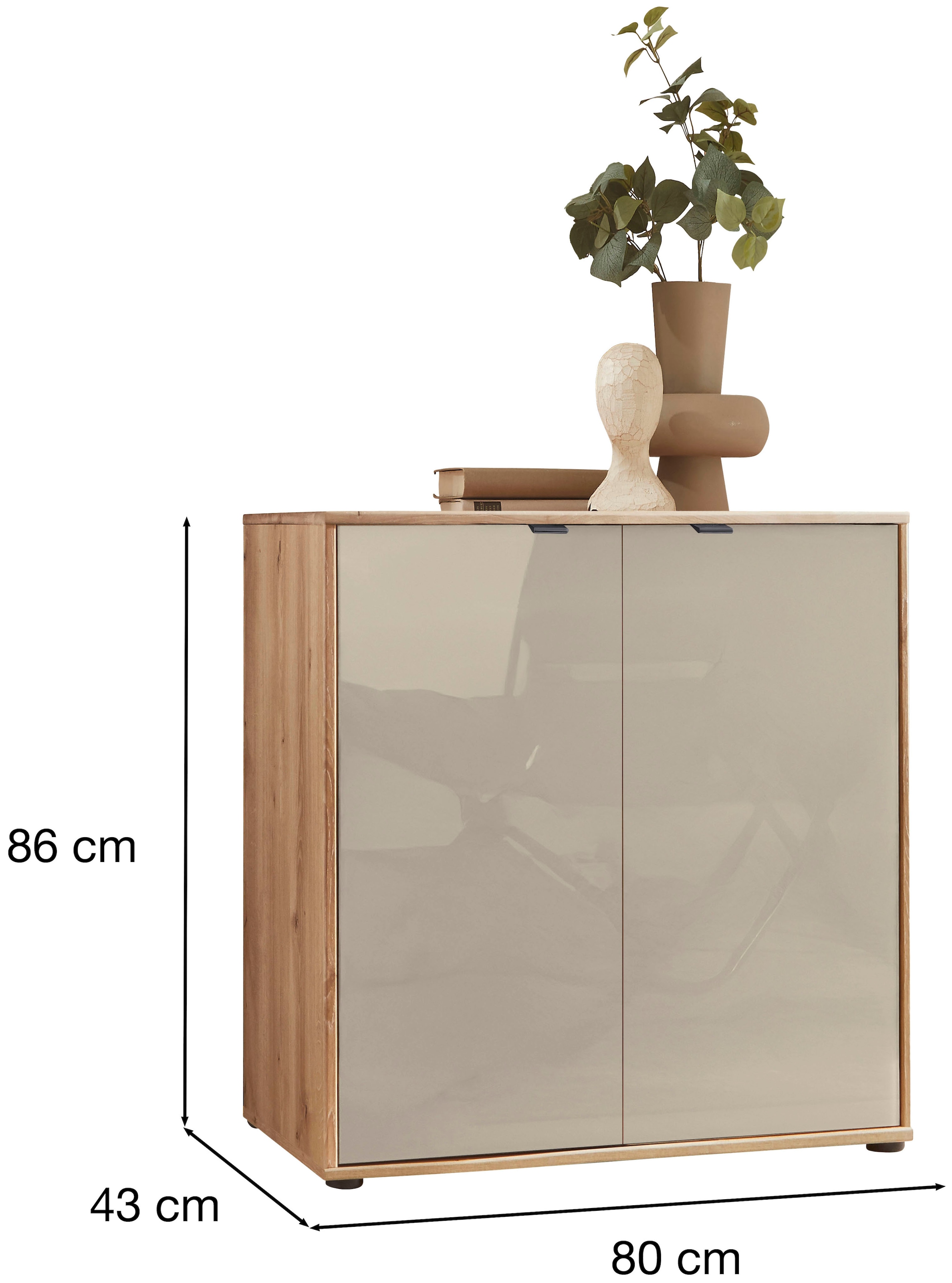 WIEMANN Kommode »Cardiff Sideboard, Wäscheschrank, teilmassiv Bianco-Eiche, 80 cm« Kommode 80x86x43 cm, braun, mit Dämpfung, MADE IN GERMANY,  verschiedenen Ausführungen, inklusive Einlegeboden