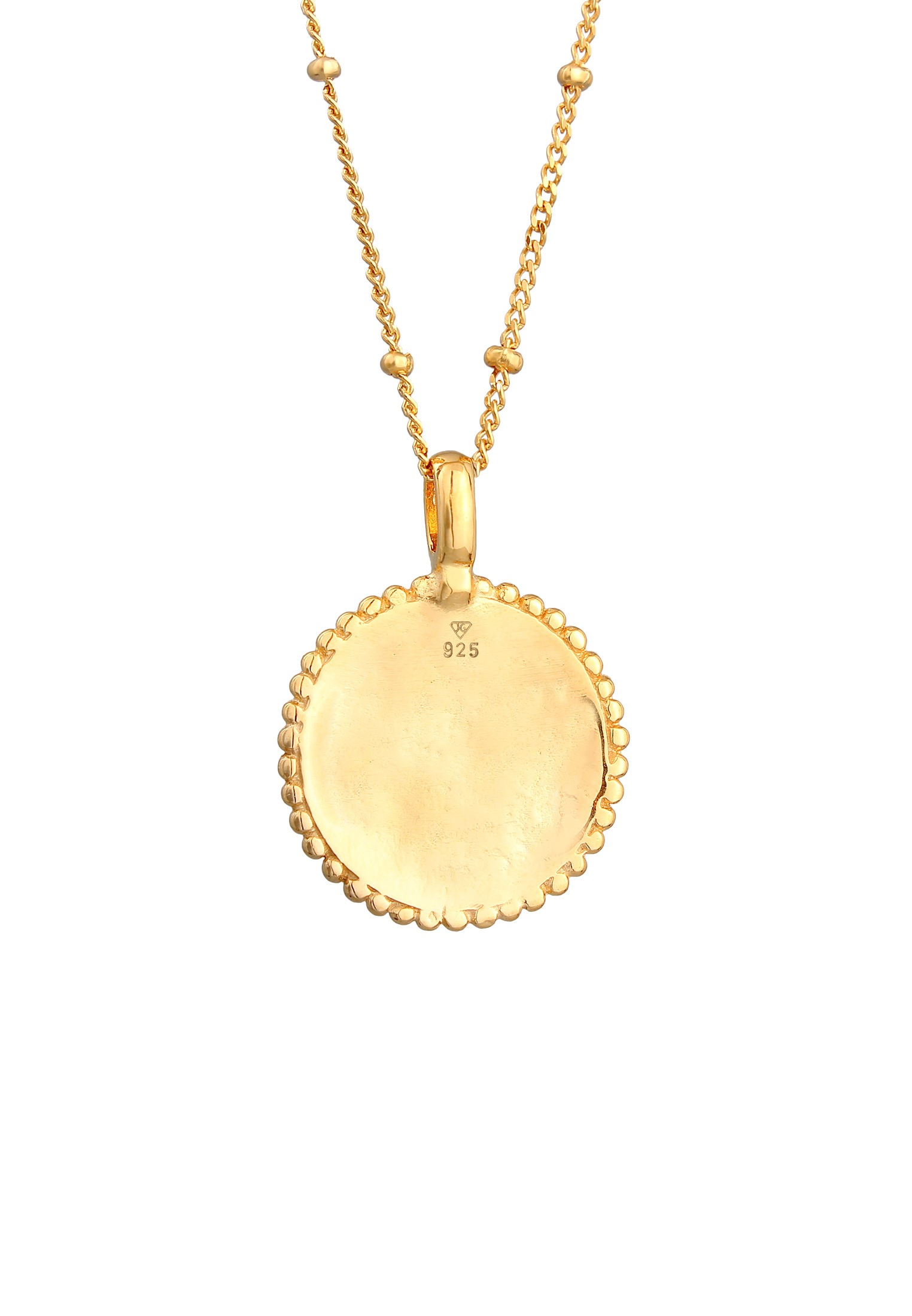Elli Kette mit Anhänger »Halskette Lotusblüte Blume Disc Münze 925 Silber«