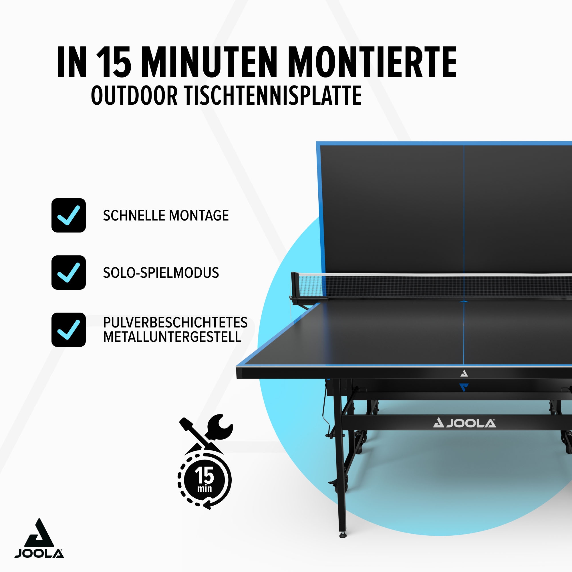 Joola Tischtennisplatte »Outdoor J100A« wetterfest, klappbares Untergestell, inkl. Netz