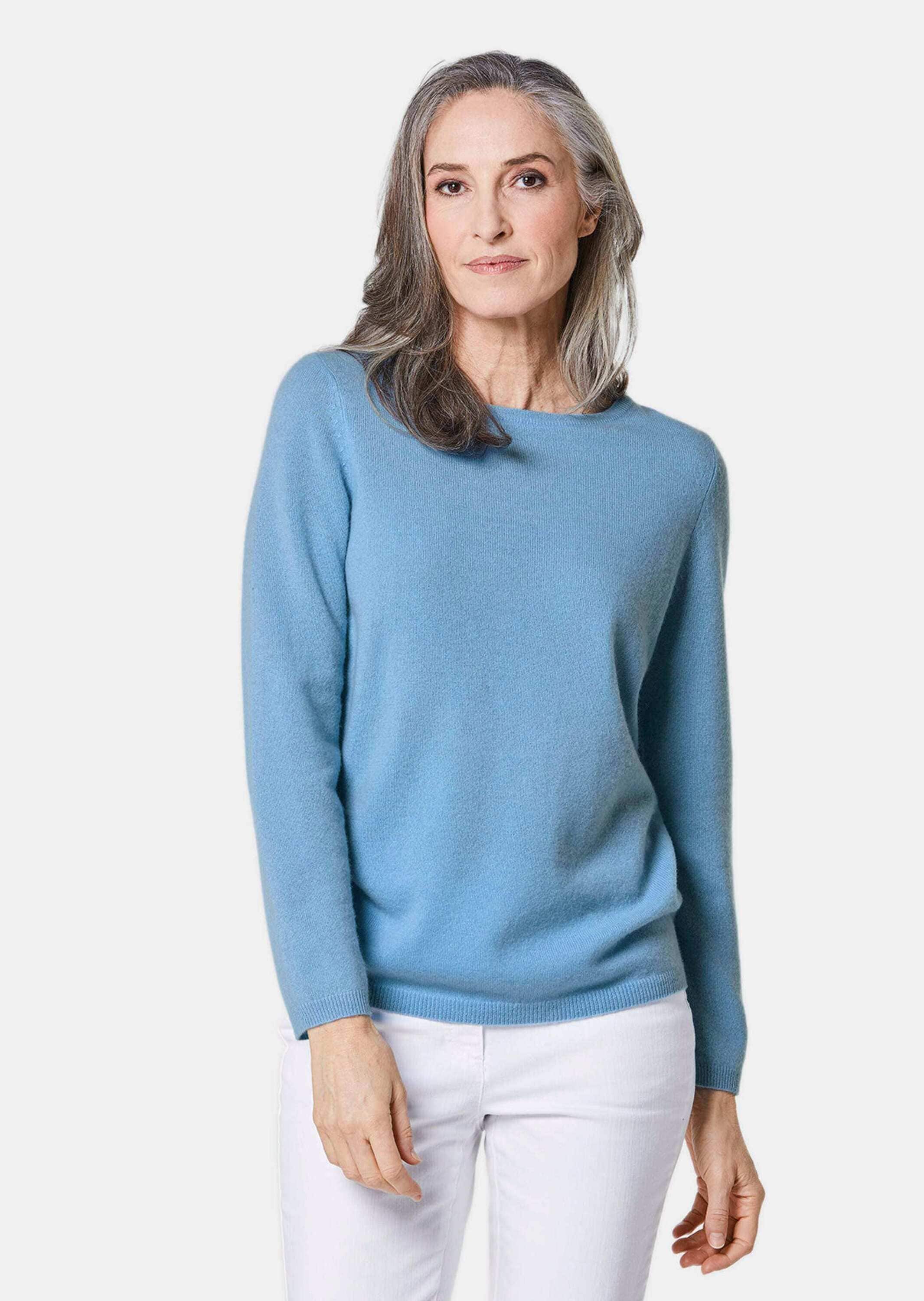 GOLDNER Strickpullover »Kurzgröße Kaschmirpullover mit U-Boot Ausschnitt«