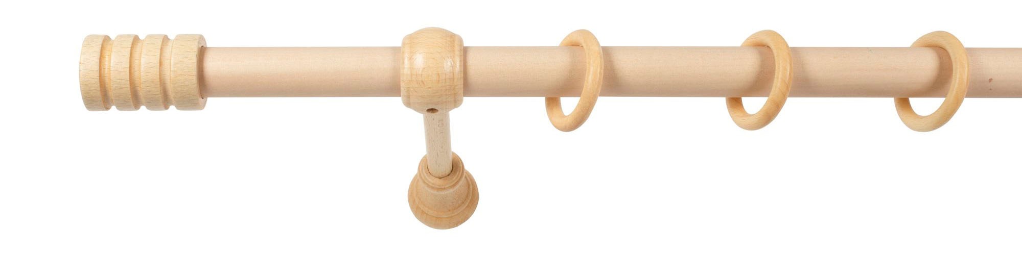 SN DECO GROUP Gardinenstange »Pisa«, 1 läufig-läufig, Fixmaß, 28 mm, Holz, verschiedene Längen und Farben, Komplettset
