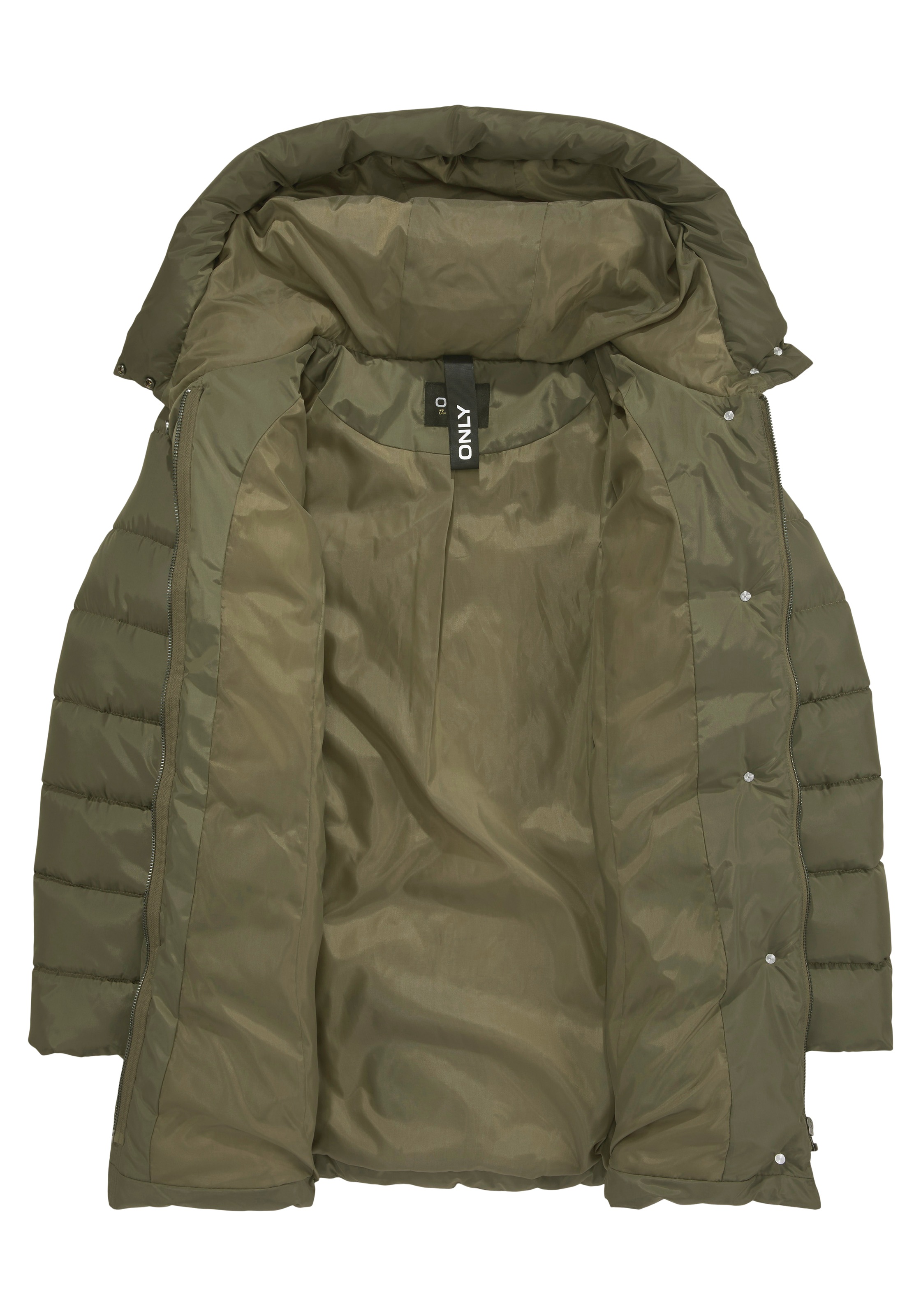 ONLY Steppjacke »ONLTINA PUFFER SHORT COAT OTW«, mit Kapuze, leicht glänzende Oberfläche