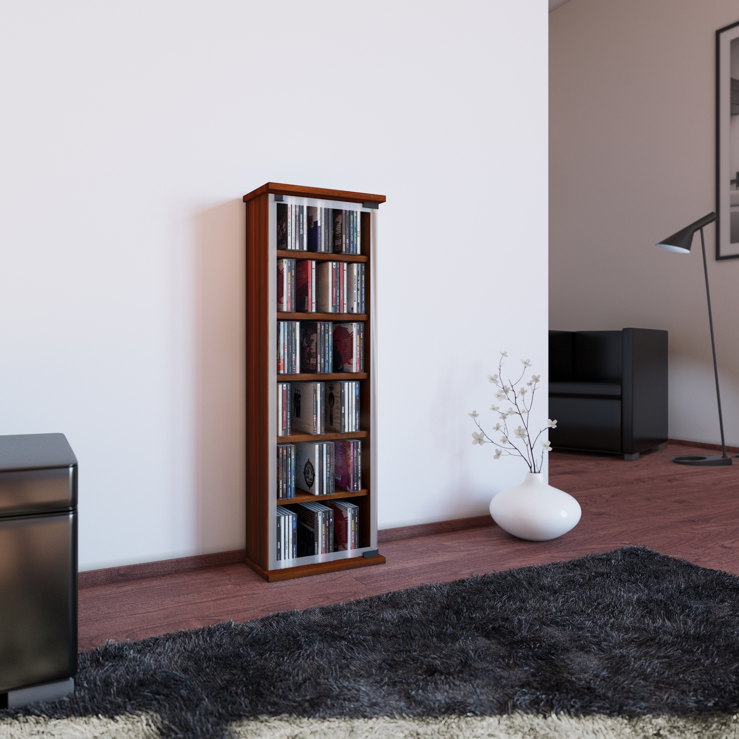 VCM Media-Regal »Holz CD DVD Stand Regal Schrank Classic Glastür«
