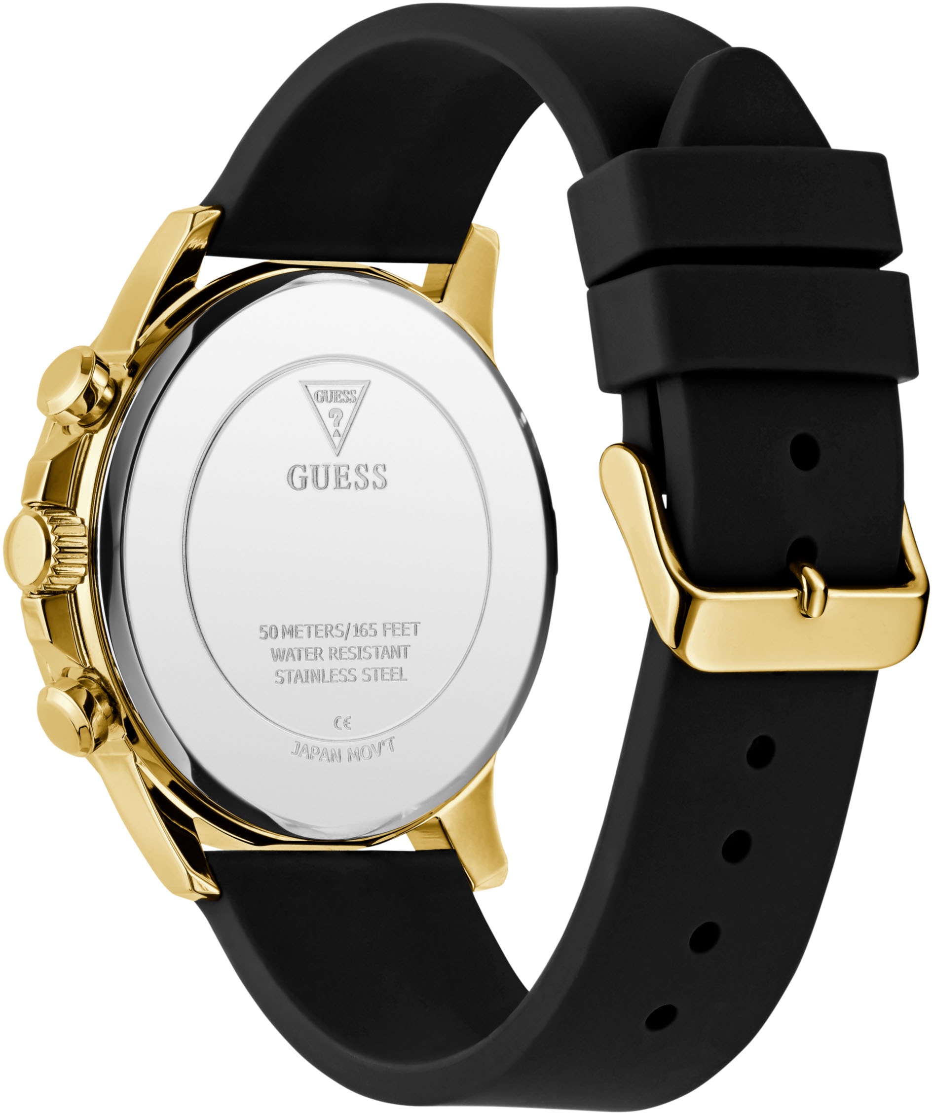 Guess Multifunktionsuhr »WALKER« Quarzuhr, Armbanduhr, Herrenuhr, Datum, Wochentag, Silikonarmband