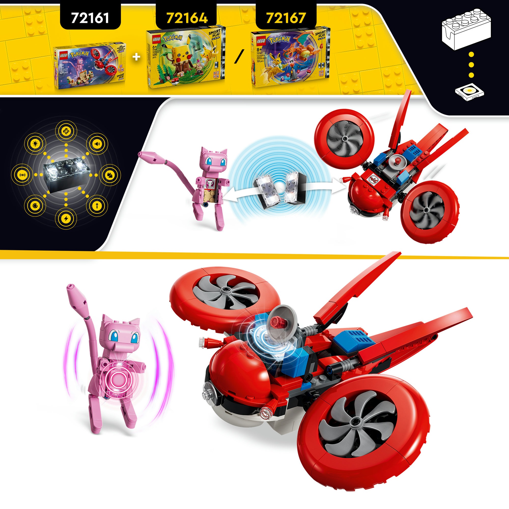 LEGO® Konstruktionsspielsteine »SMART Play™  Drohnensuche nach einem Mysteriösen Mew (72161)« LEGO Pokémon; Mit SMART Brick kombatibel (nicht enthalten)