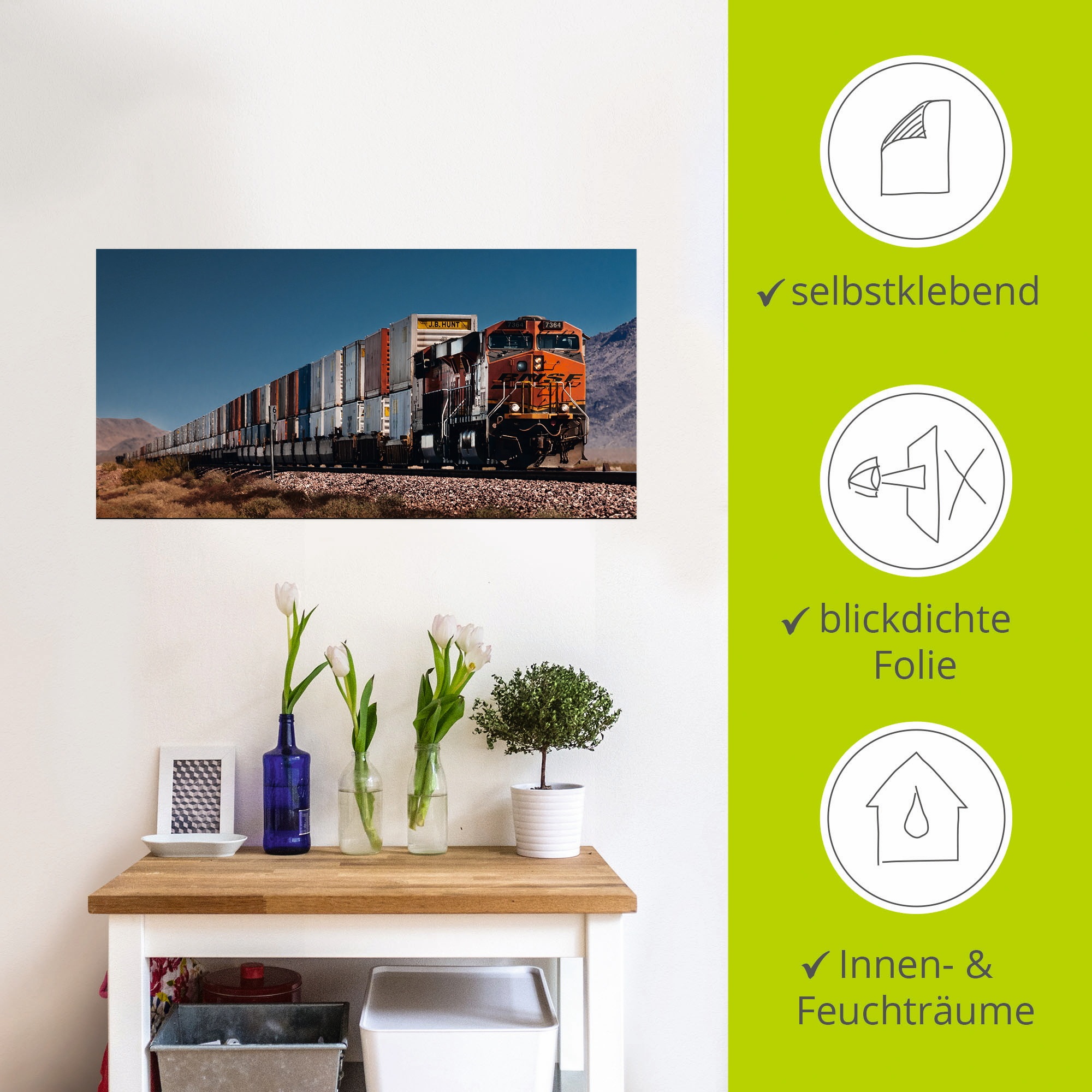 Artland Wandbild »Güterzug BNSF Kalifornien«, Züge, (1 St.), als Poster, Wandaufkleber in verschied. Größen