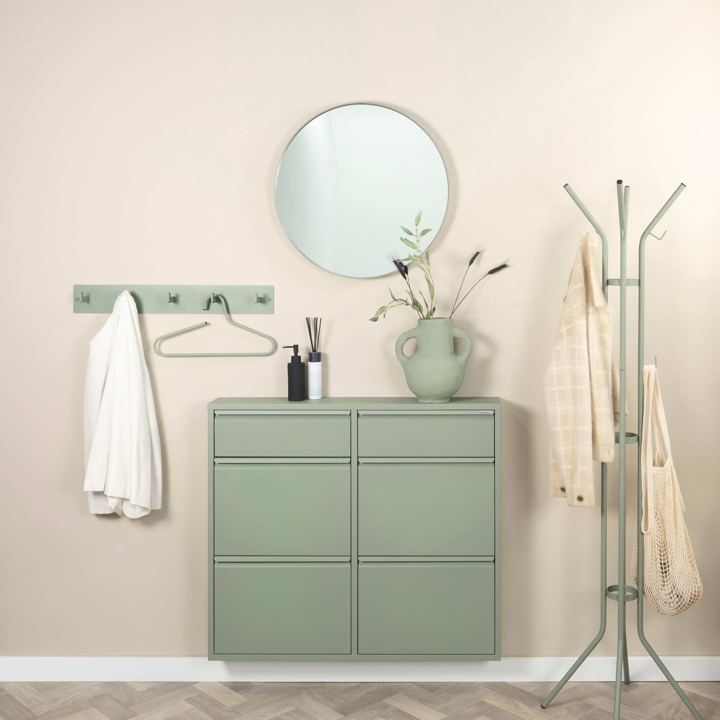 Spinder Design Garderobenhaken Metall, Zeitloses Design, 5 Haken, Breite 70 cm