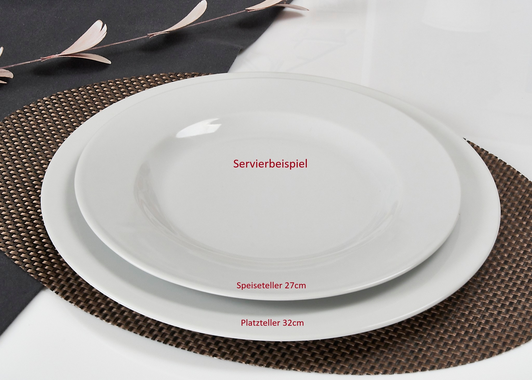 Retsch Arzberg Servierplatte »Platzteller HEIKE WEISS 32 cm, Set 2-teilig, rund, Porzellan« vielfältig einsetzbar als Platzteller,Servierplatte oder für Tischdeko