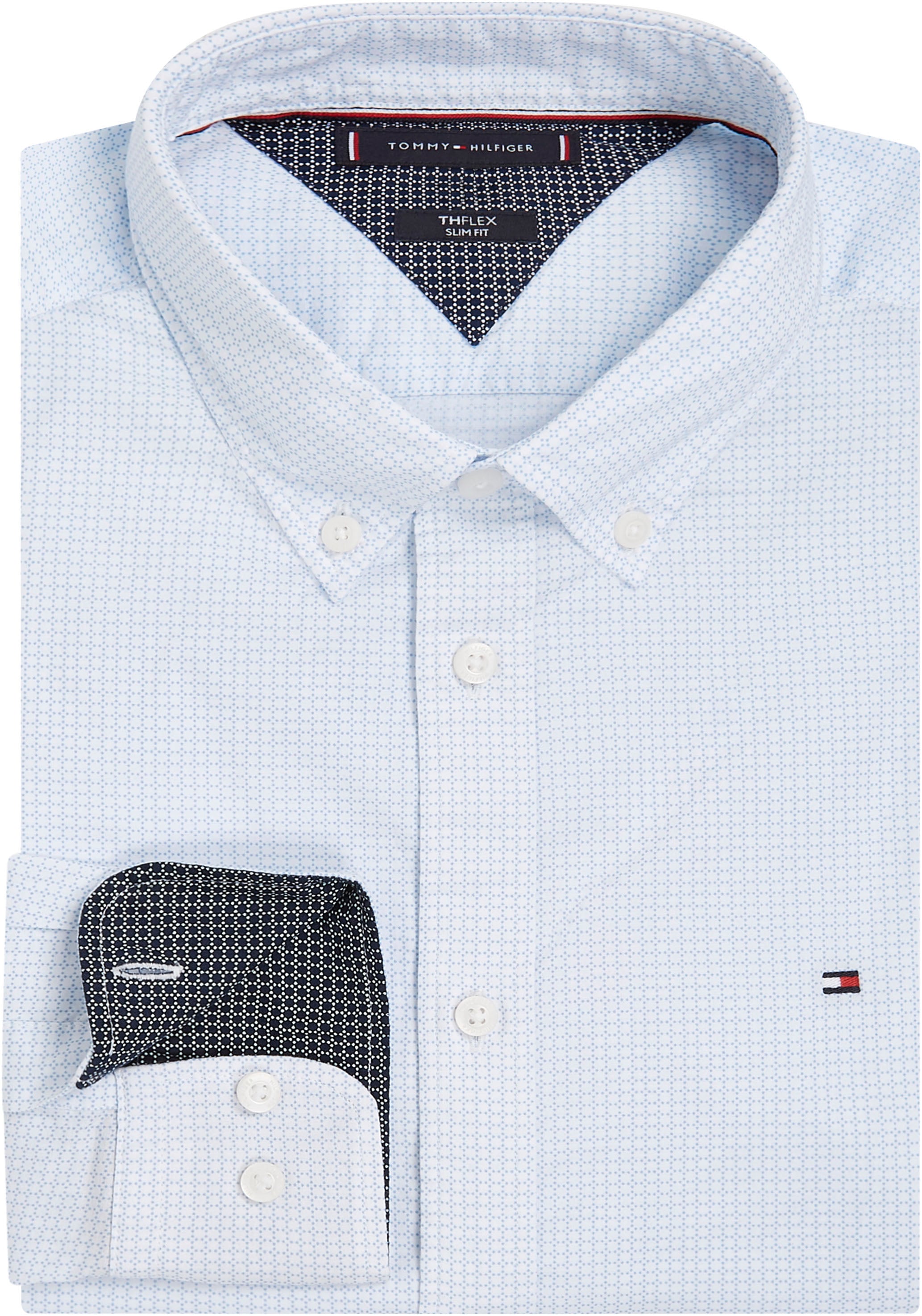 Tommy Hilfiger Businesshemd »FLEX MICRO FOULARD SF SHIRT«, Mit Minimal-Print, Button-down-Kragen