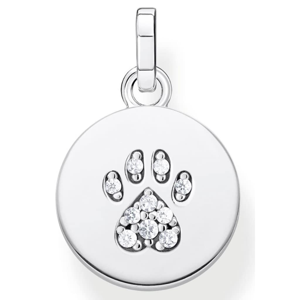 THOMAS SABO Kettenanhänger »Coin Pfote Katze silber, PE882-643-14«