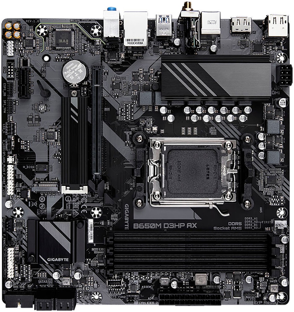 Gigabyte Mainboard »B650M D3HP AX Mainboard - AMD Ryzen 9000er-Serie, 5+2+2 Phasen VRM, bi«