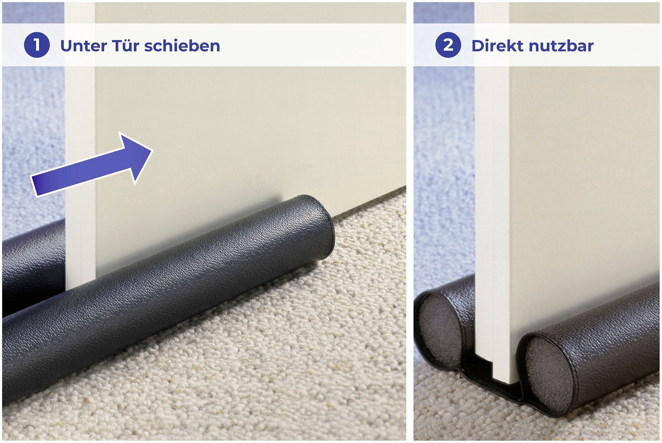 Maximex Zugluftstopper, schwarz, faltbar