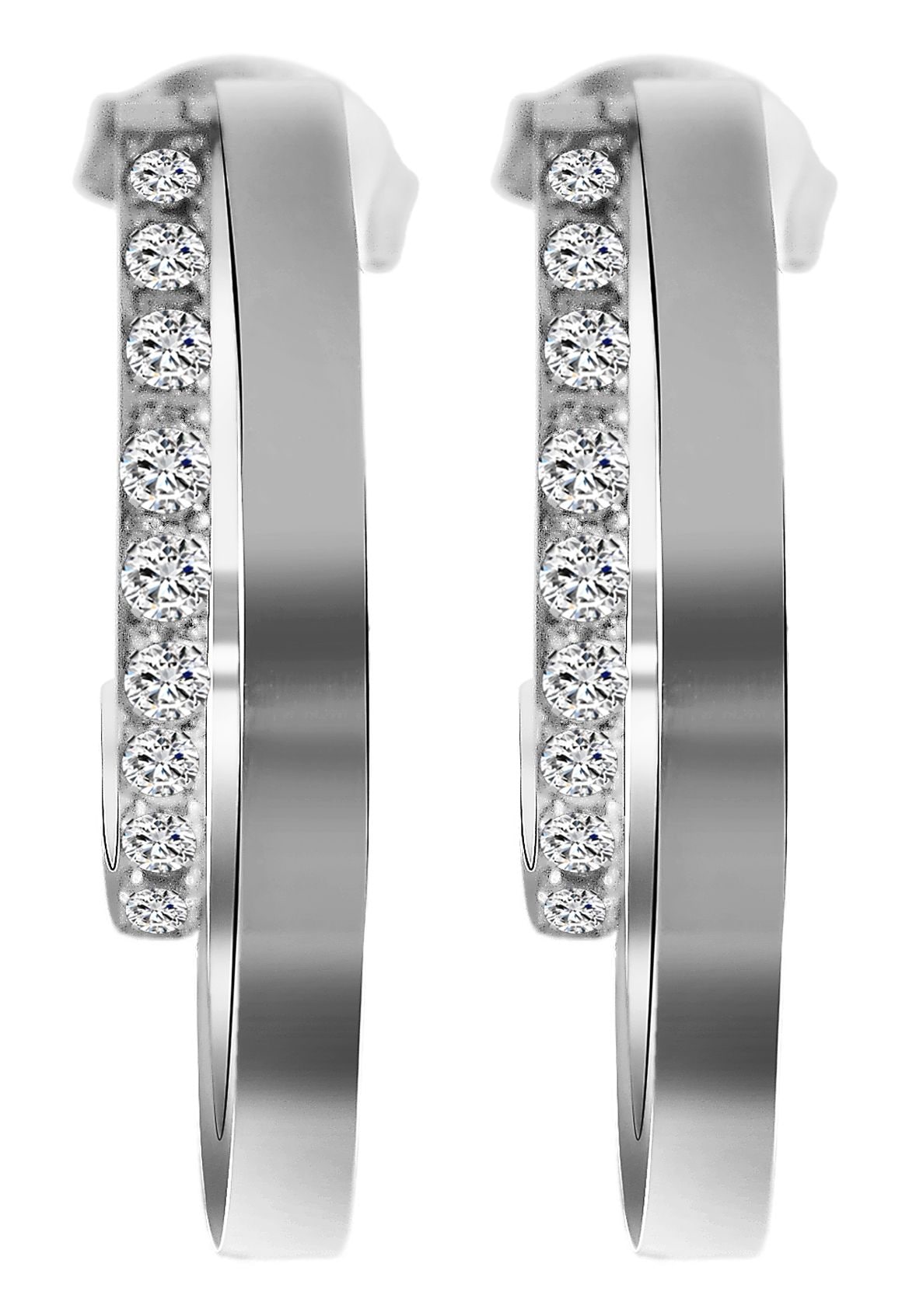 Adelia´s Paar Ohrstecker »Damen Ohrringe ¿ Ohrstecker aus Edelstahl mit Strass Steinchen«