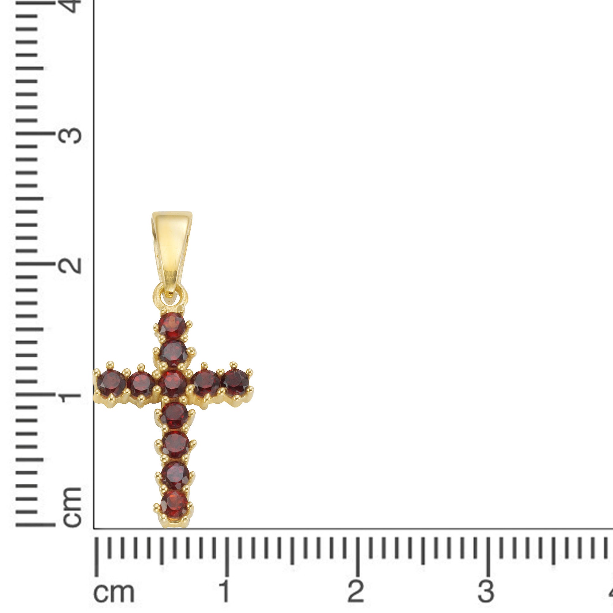 Firetti Kreuzanhänger »Schmuck Geschenk Gold 333 Halsschmuck Anhänger Kreuz«, mit Granat