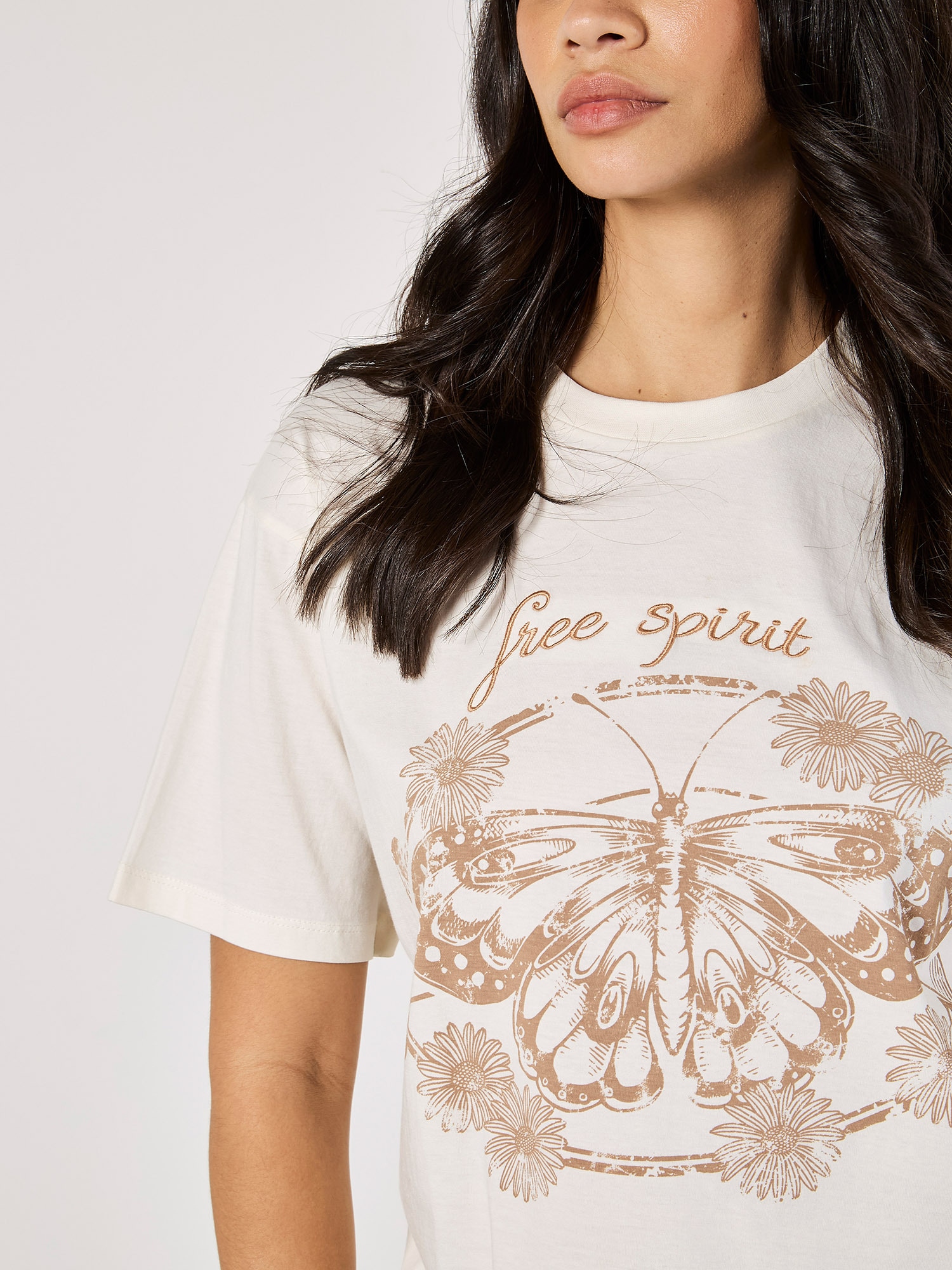 Apricot Shirttop »Top« mit Schmetterlingsdruck