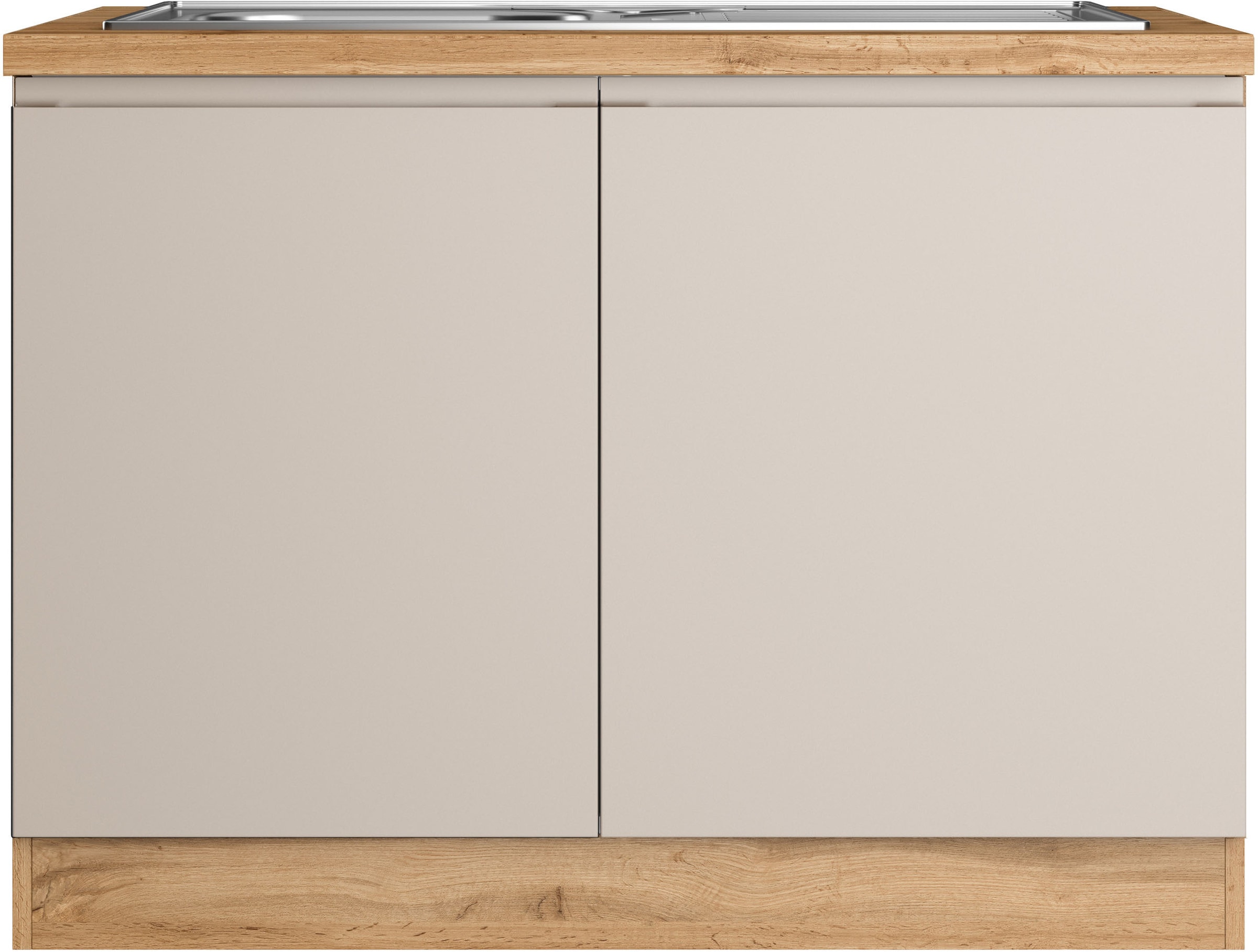KOCHSTATION Spülenschrank »KS-Virginia,neu in verbesserter Ausführung« Stauraum, Softclose, ohne Armatur,  Breite 110 cm, inklusive Einbauspüle, Soft-Close