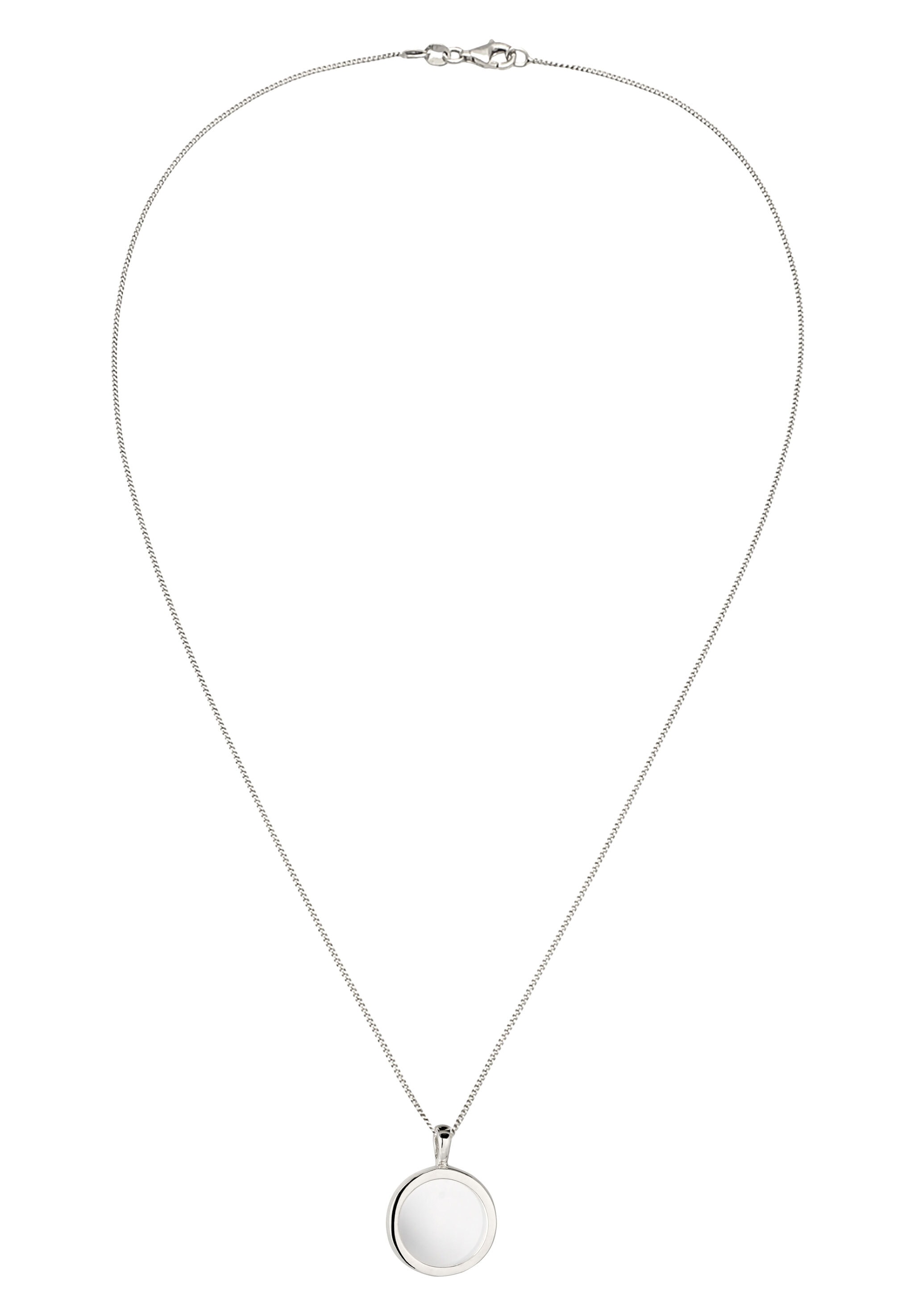 Elli Kette mit Anhänger »Halskette Rock Crystal Kreis Transparent 925 Sterling Silber«