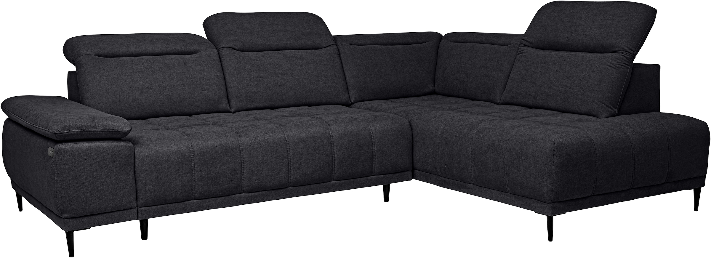 WERK2 Ecksofa »Focus-L, elektrisch erweiterbare Sitztiefe um ca. 30 cm, L-Form« Komfort nach Maß: Ausziehbare Sitztiefe, verstellbare Kopfteile & Füße
